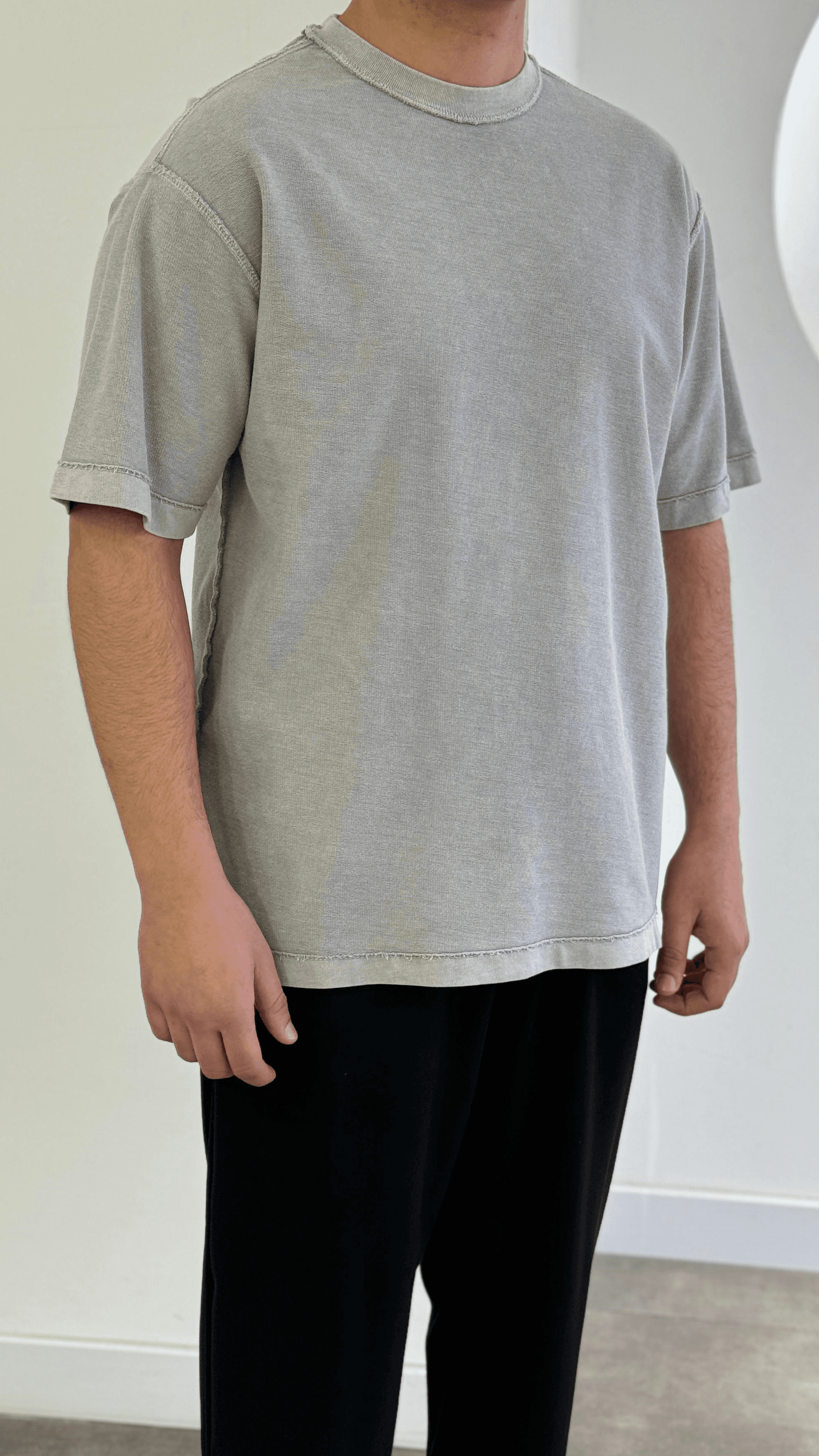 Gri Çift Yönlü Oversize Tshirt
