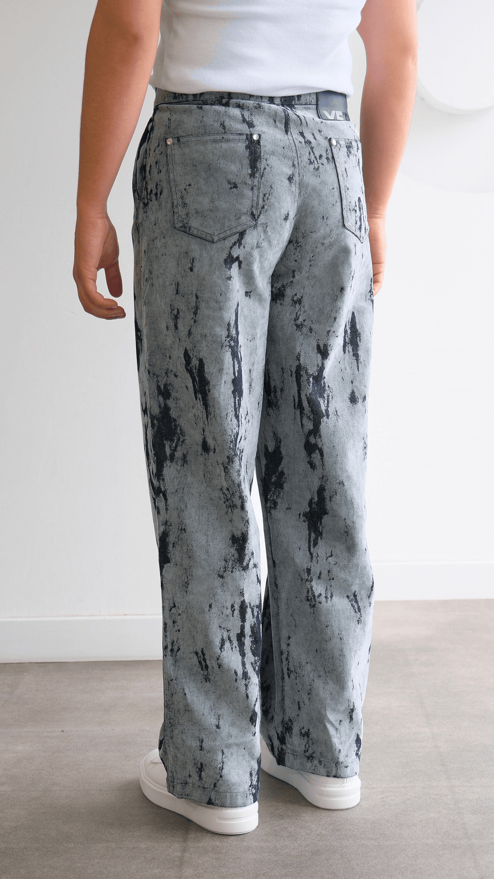 Flok Desenli Jean Pantolon