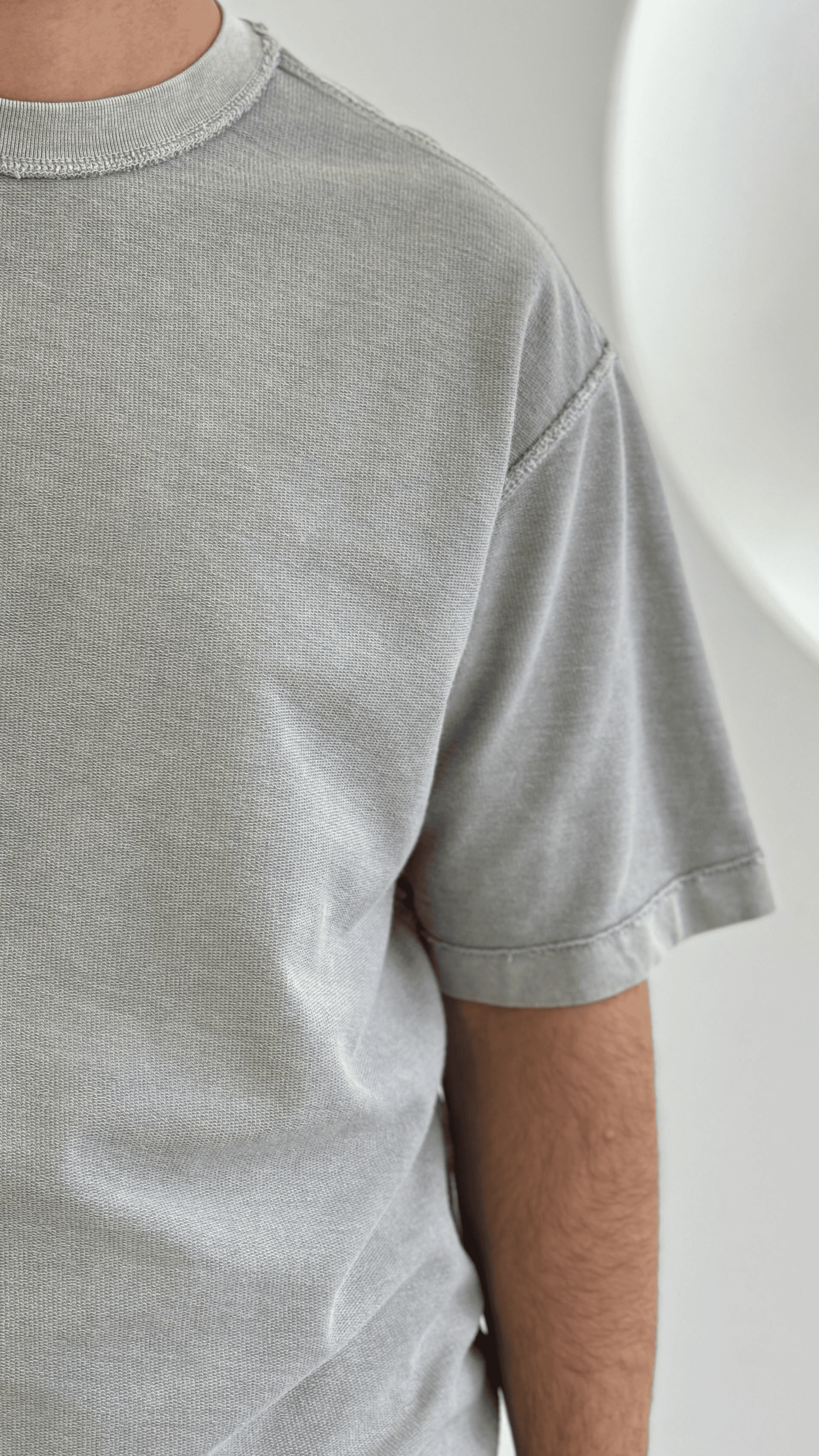 Gri Çift Yönlü Oversize Tshirt
