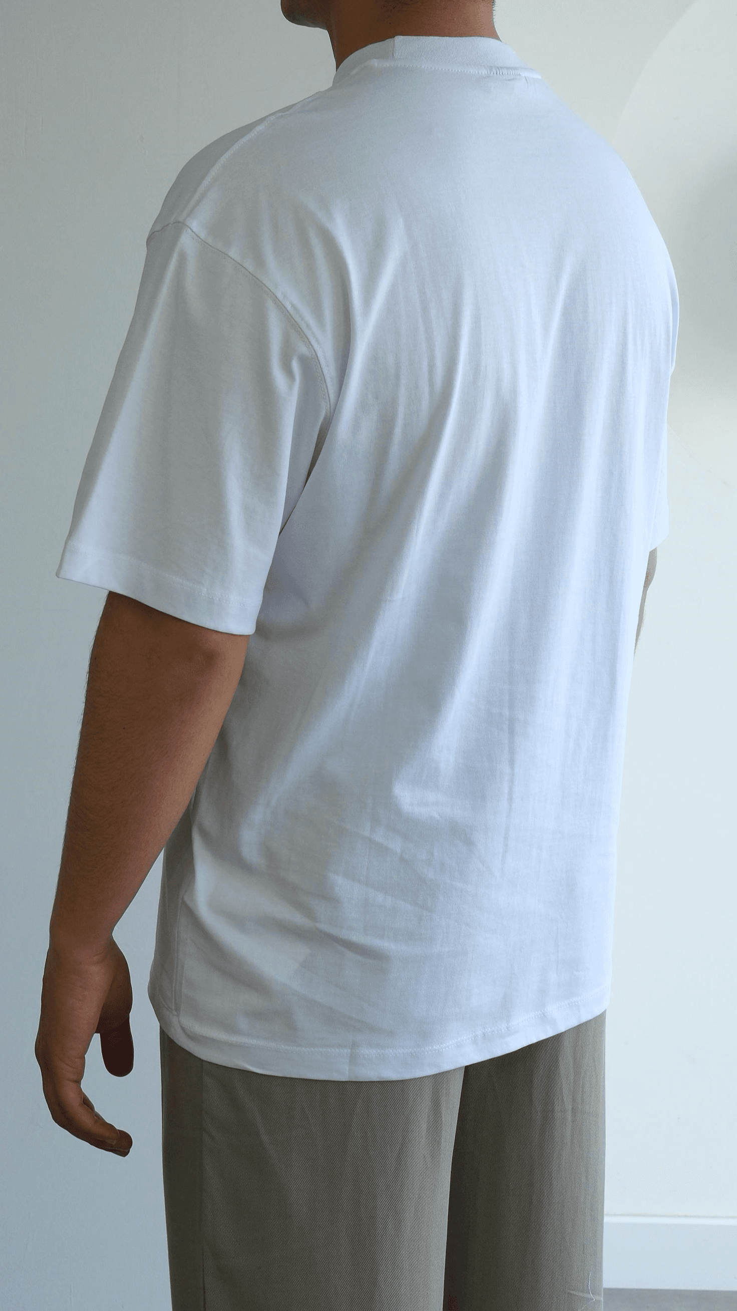 Beyaz Basıc Oversize Tshirt