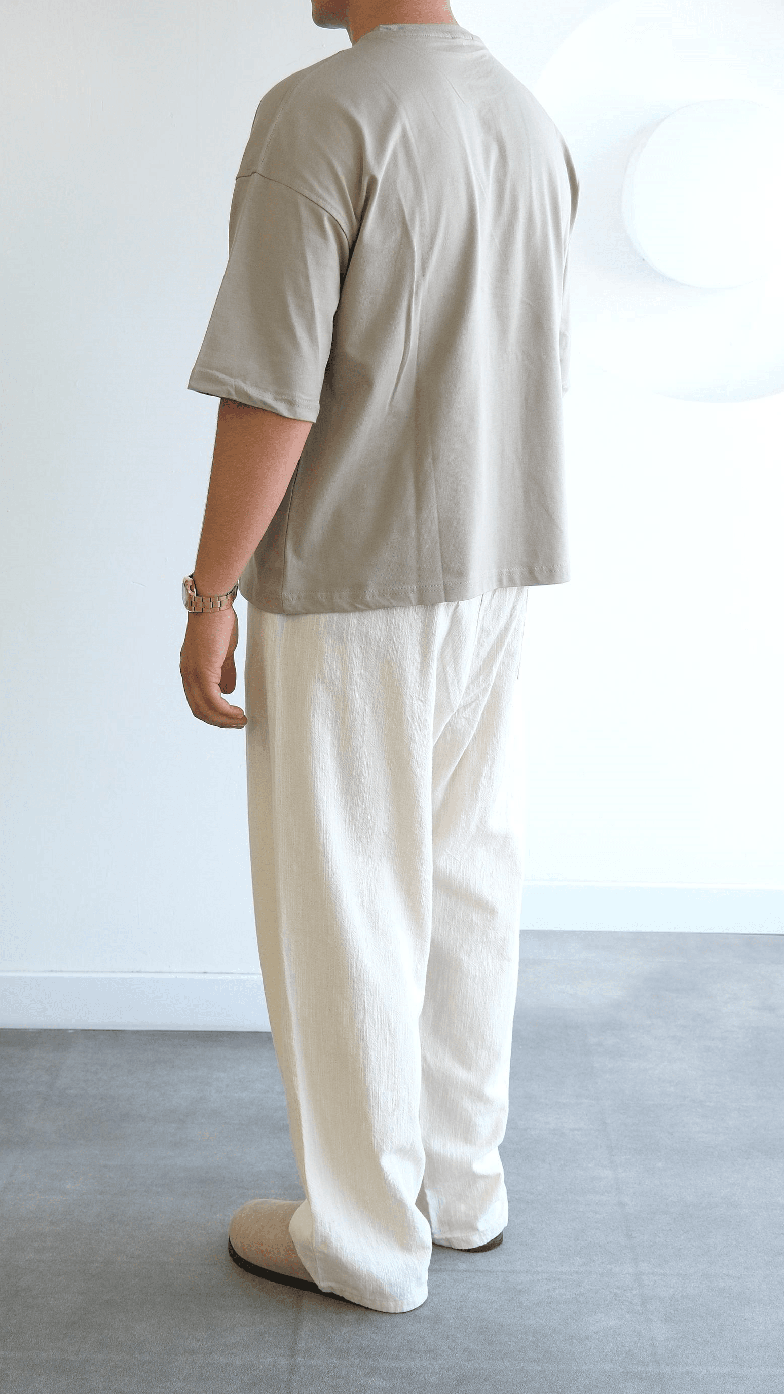 Bej Crop Fıt Basıc Tshirt