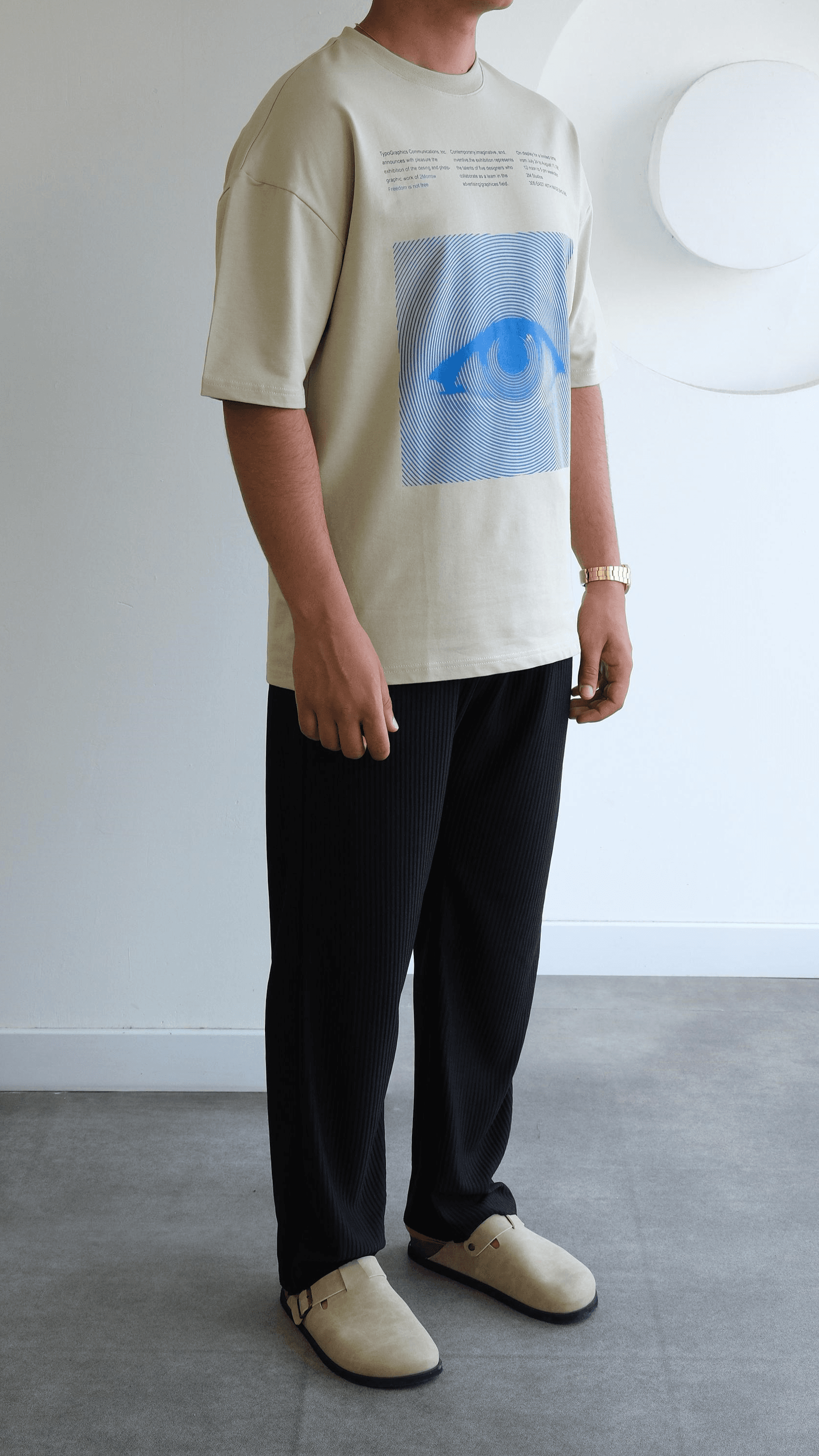 Göz Baskılı Oversize Tshirt