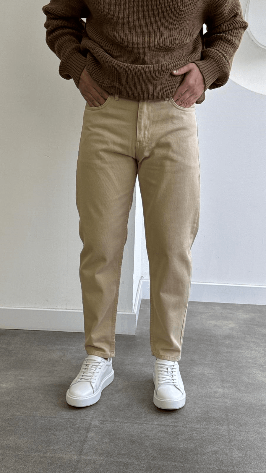 Camel boyfriend jean pantolon