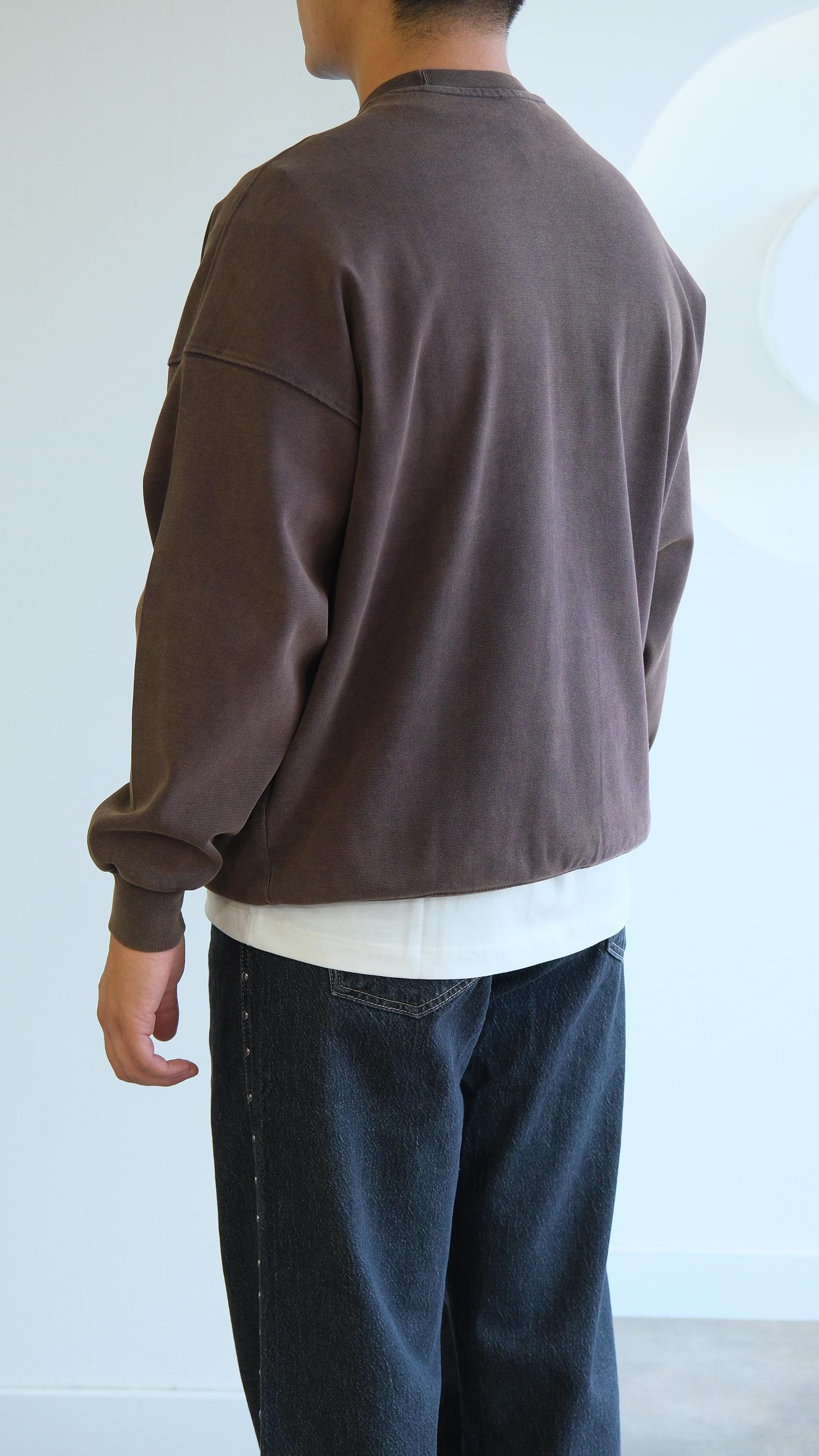 Kahve Yıkamalı Oversize Sweat