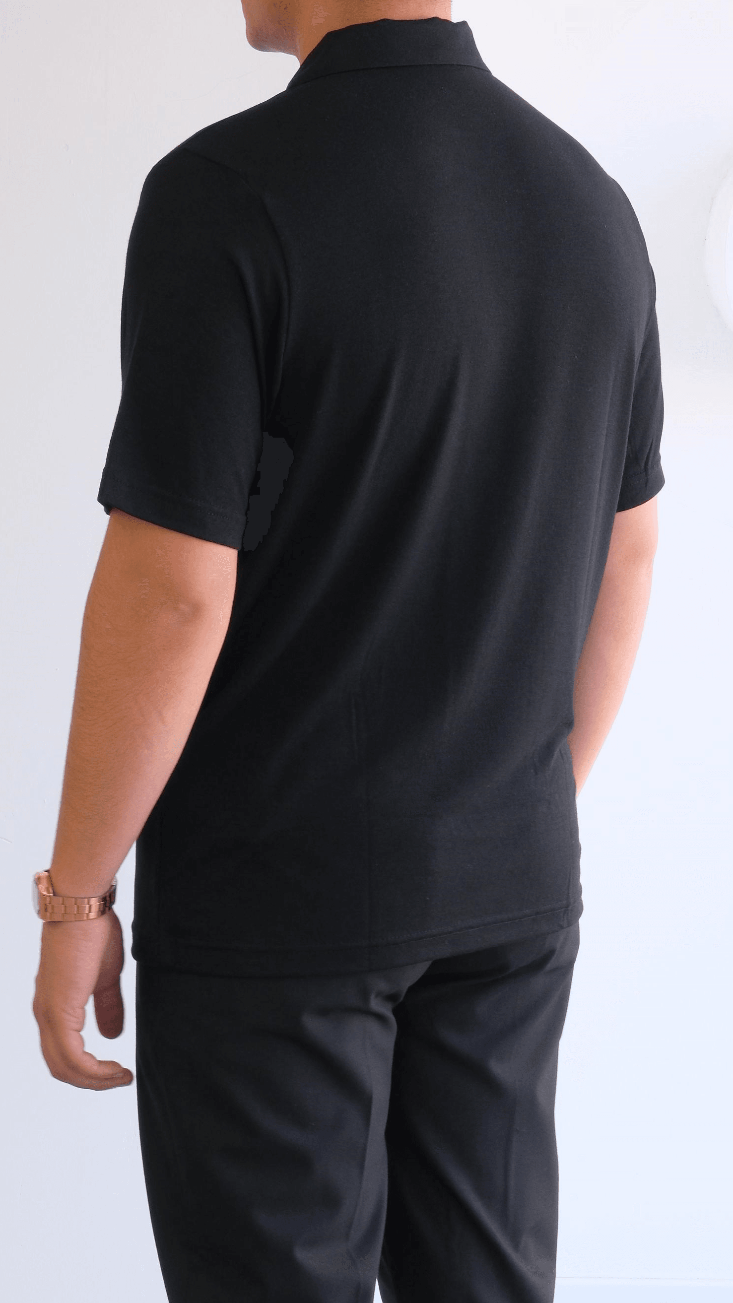 Siyah Penye Polo Yaka Tshirt