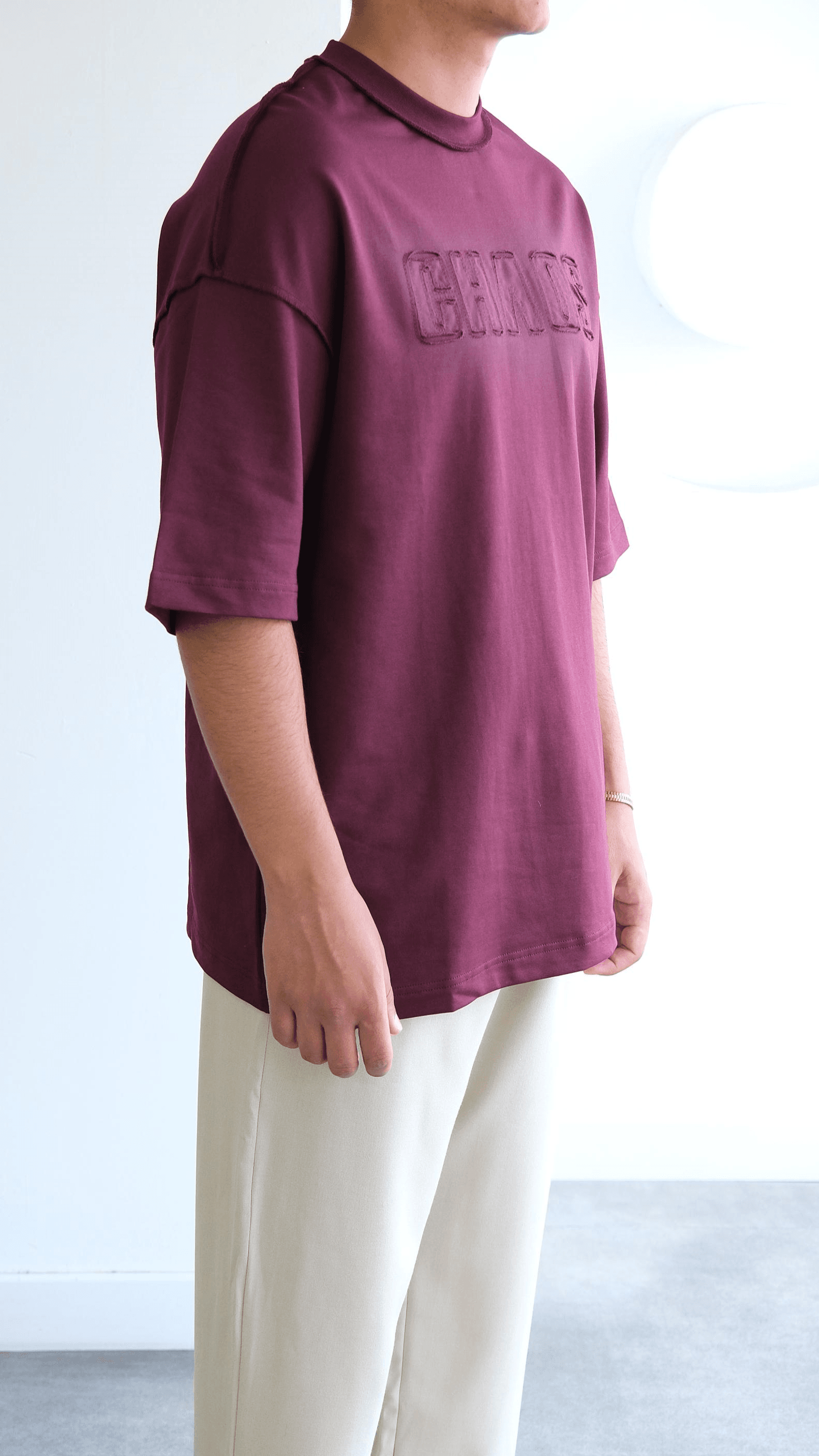 Bordo Nakışlı Tshirt
