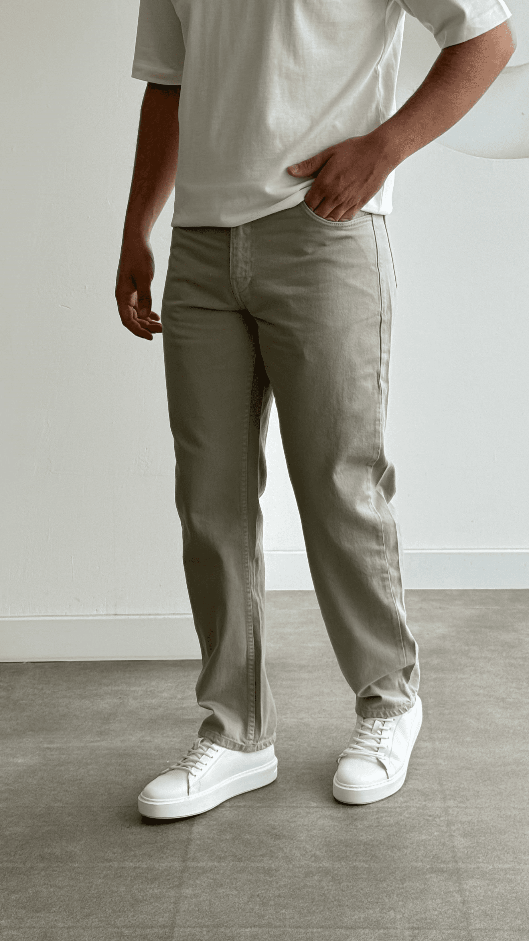 Haki Baggy Jean Pantolon