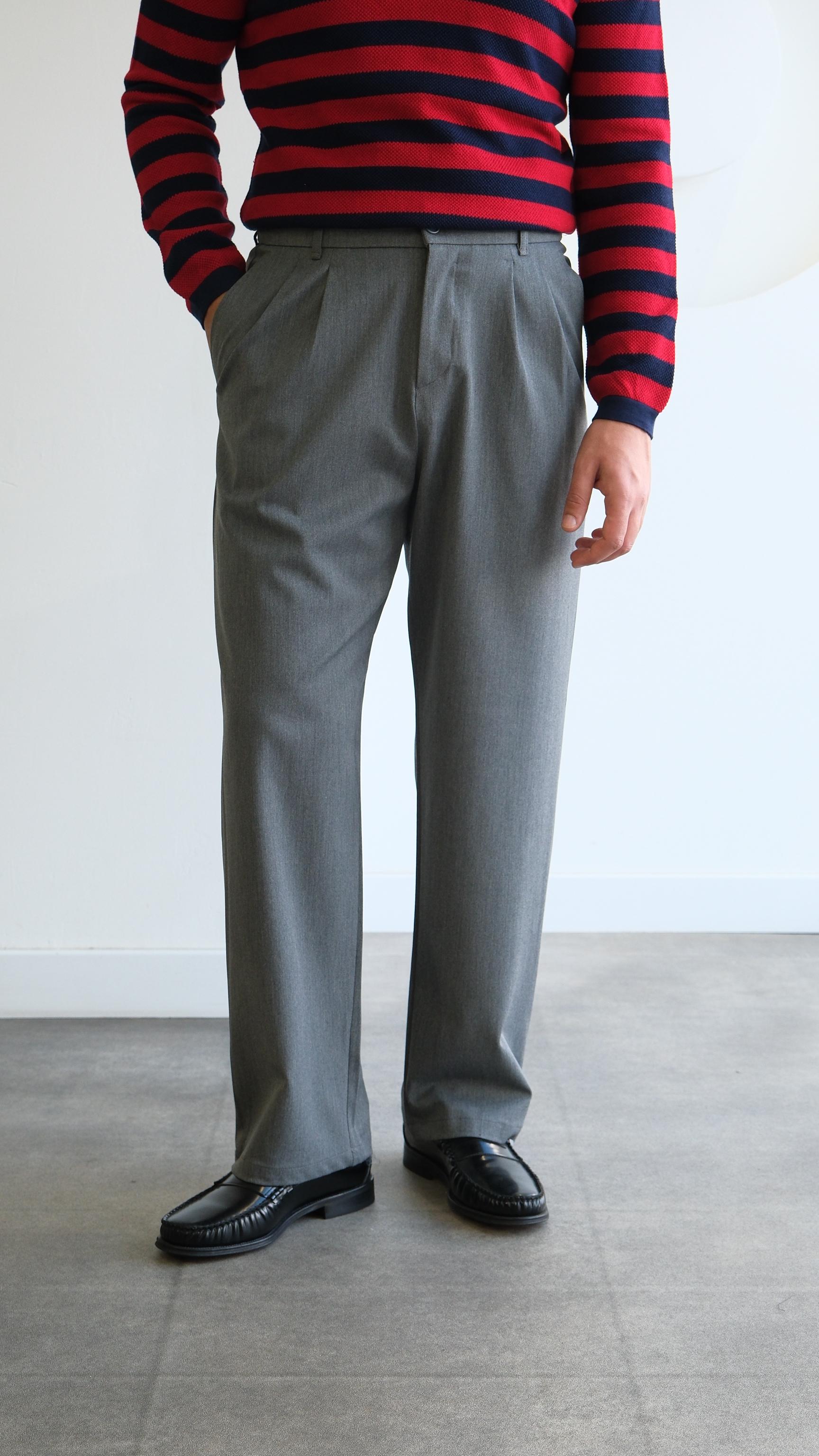 Antrasit Pileli Baggy Kumaş Pantolon