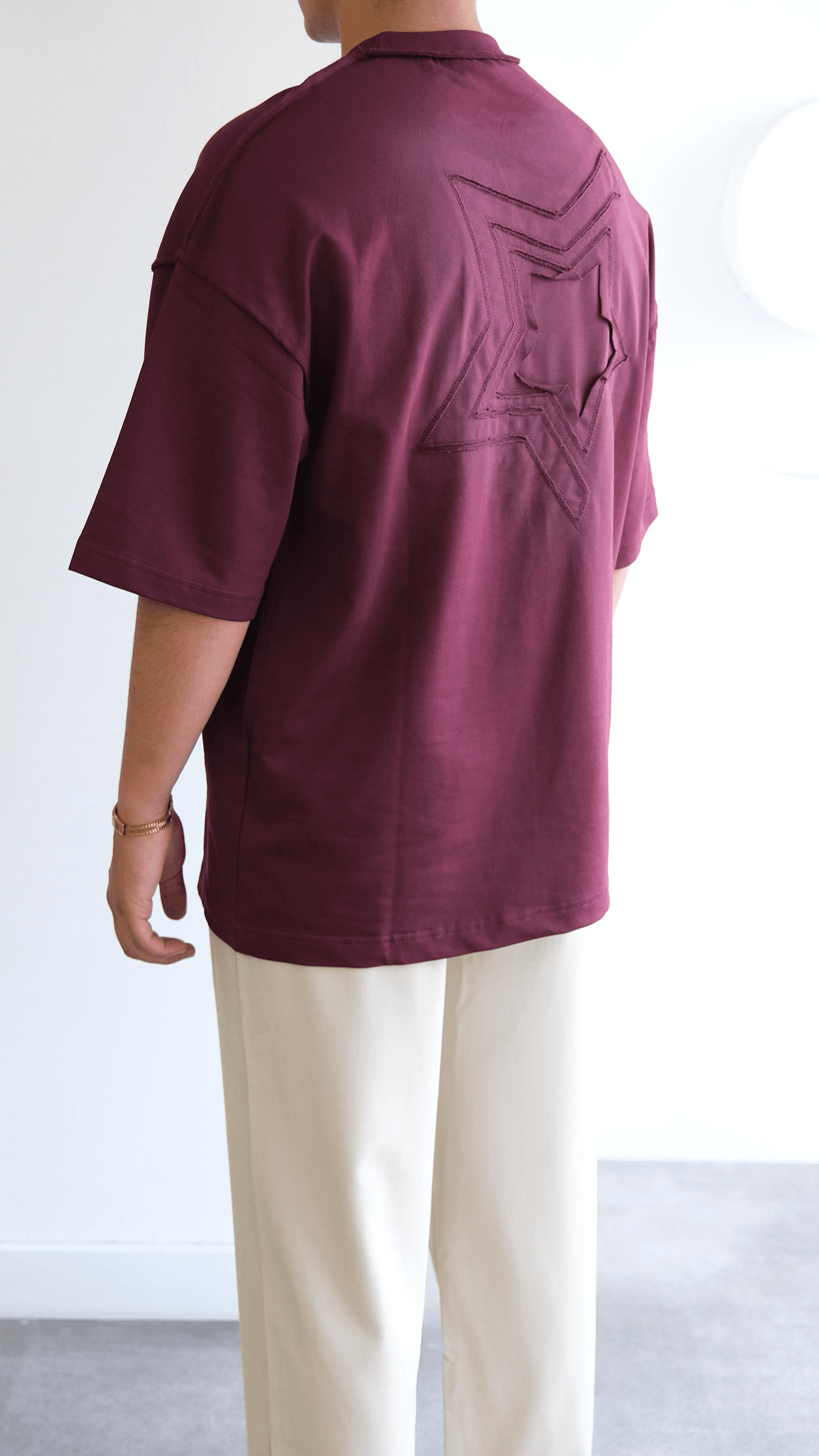 Bordo Nakışlı Tshirt