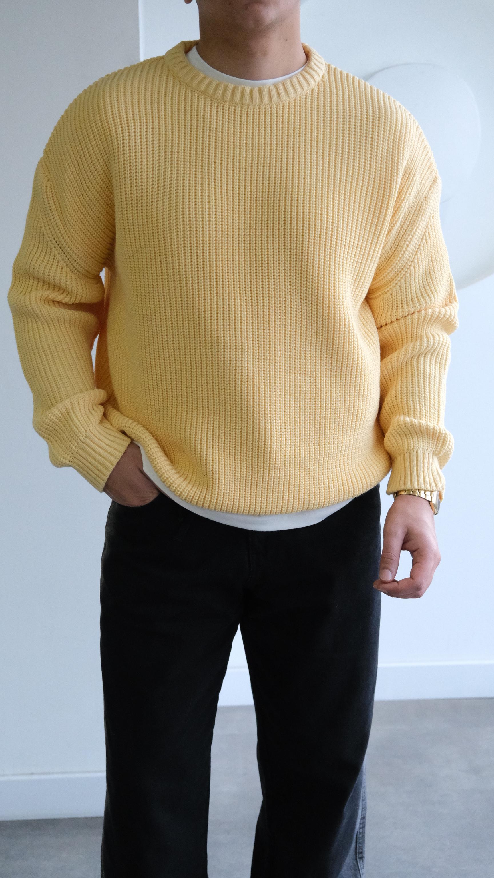 Sarı Örme Oversize Kazak