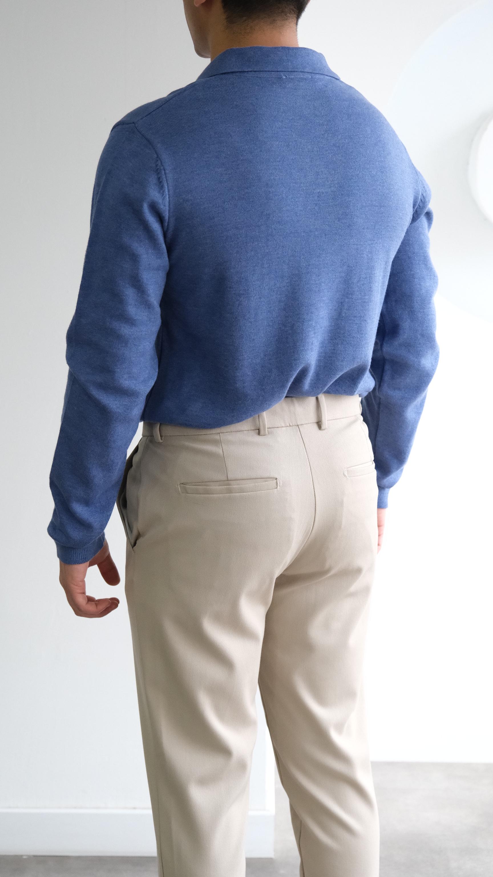 Mavi Apaş Yaka Triko