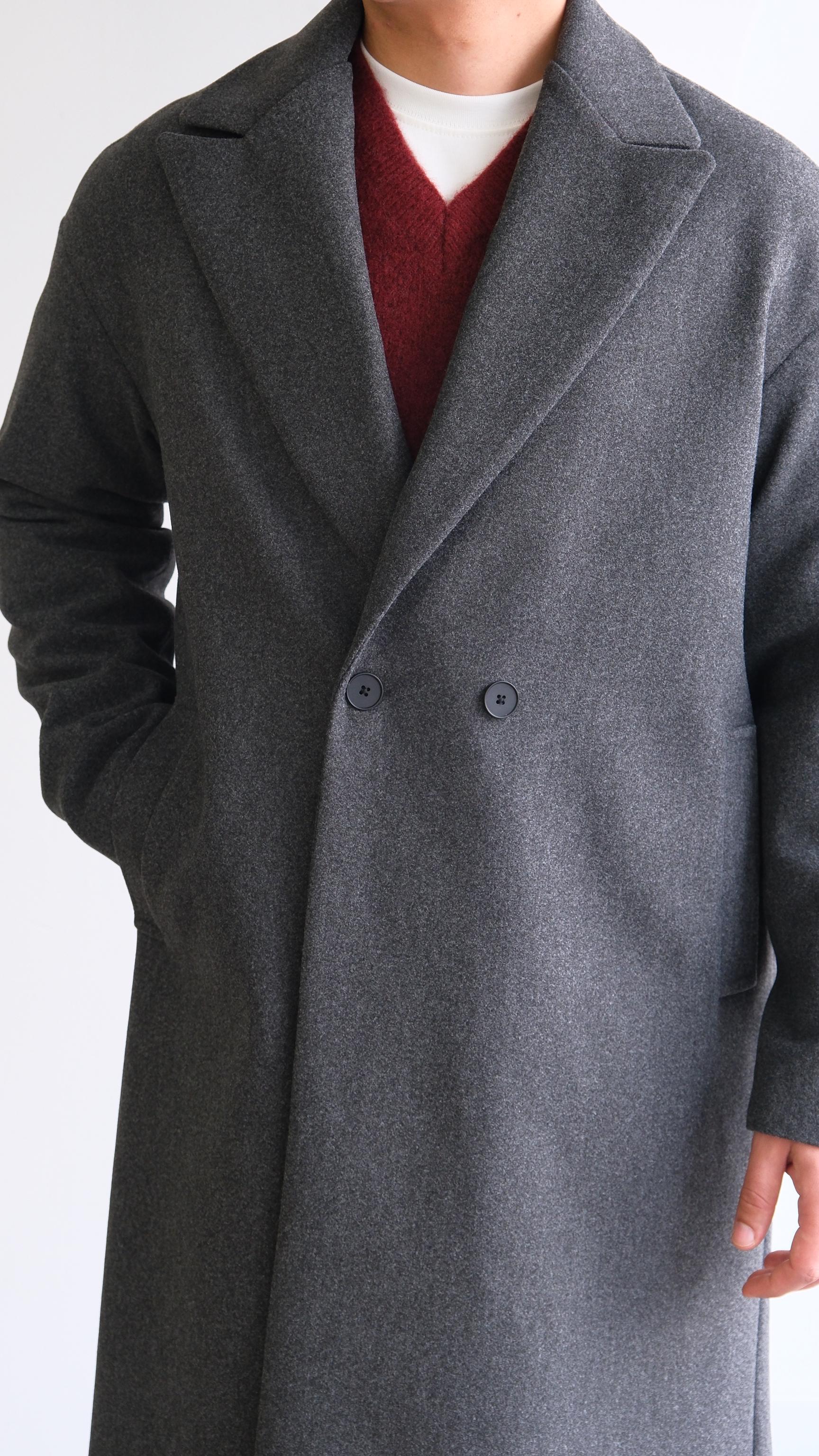 Antrasit Kruvaze Kaşe Kaban