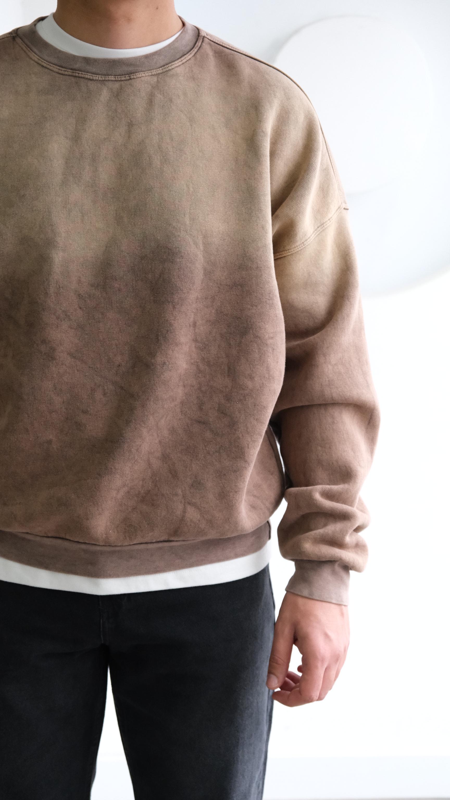 Kahve Yıkamalı Sweatshirt