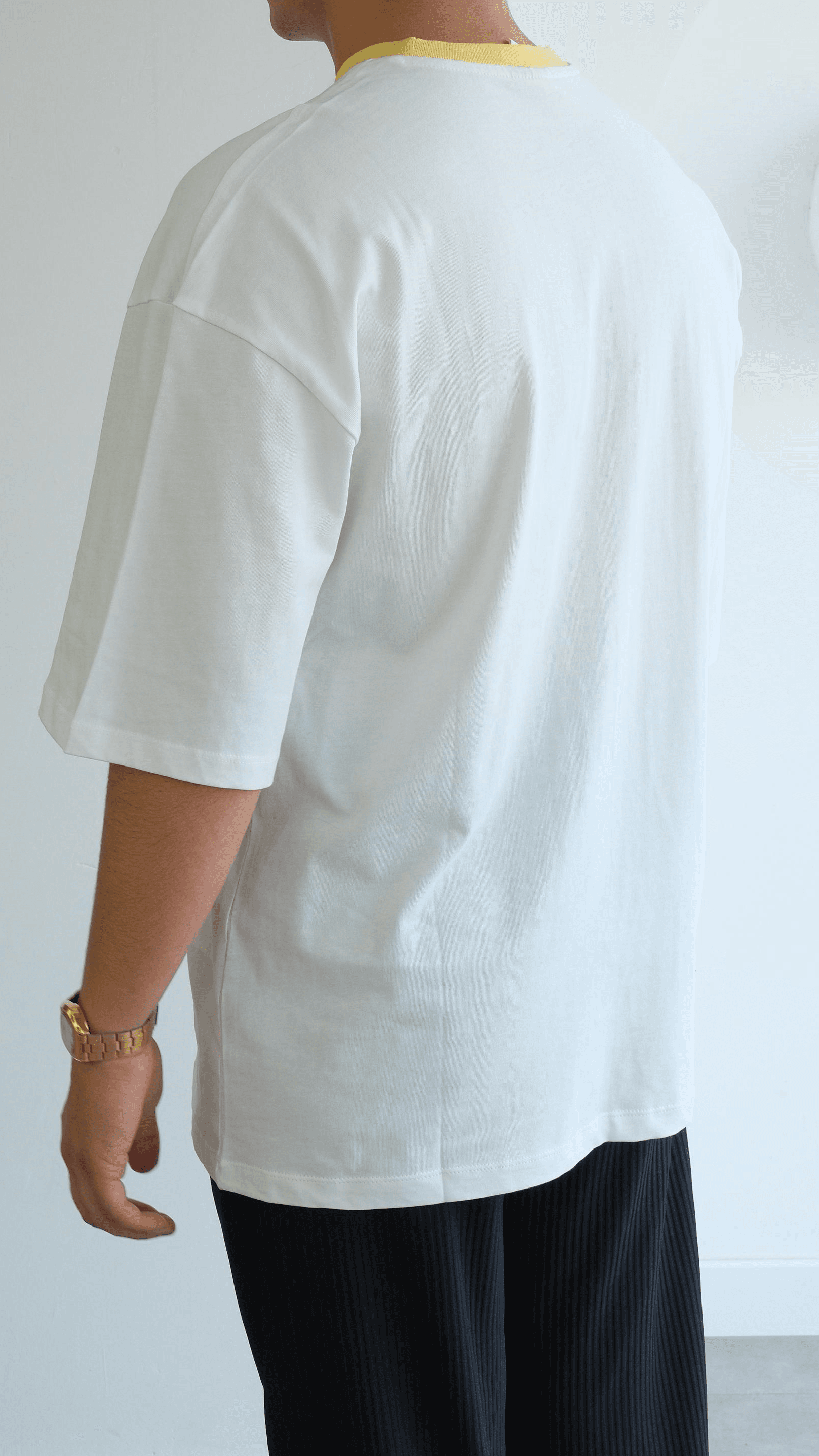  Sarı  Yazı Baskılı Oversize Tshirt