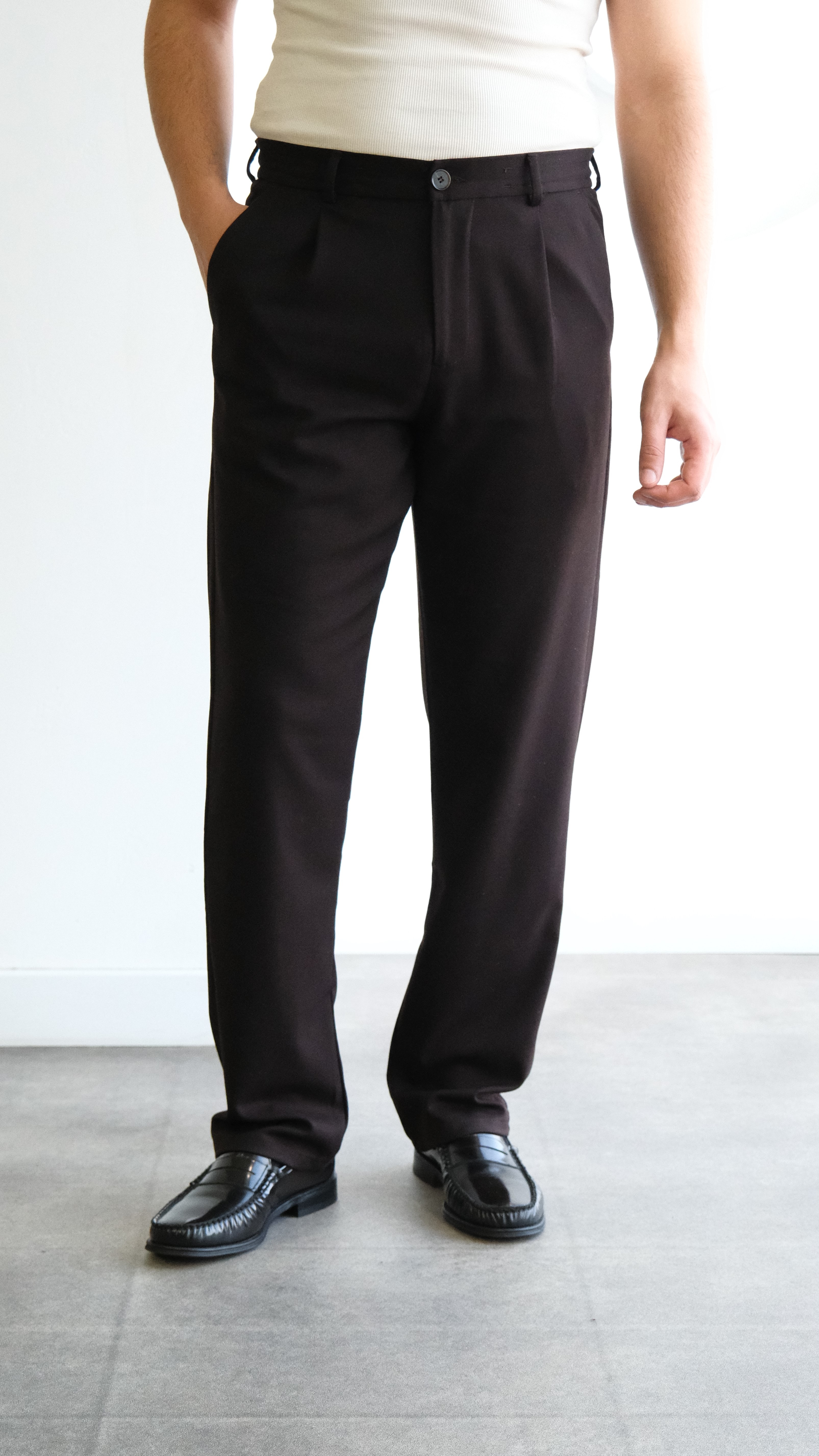 Acı Kahve Baggy Kumaş Pantolon