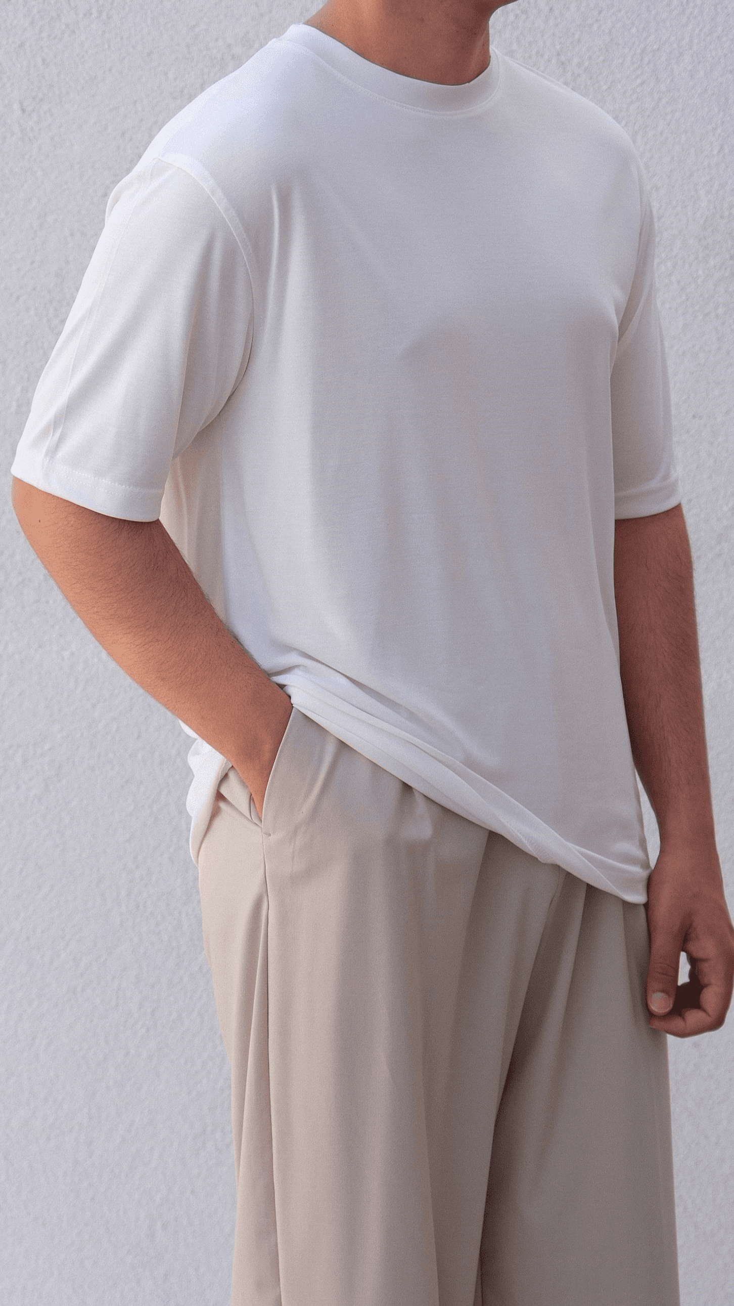 Beyaz Oysho Kumaş Tshirt