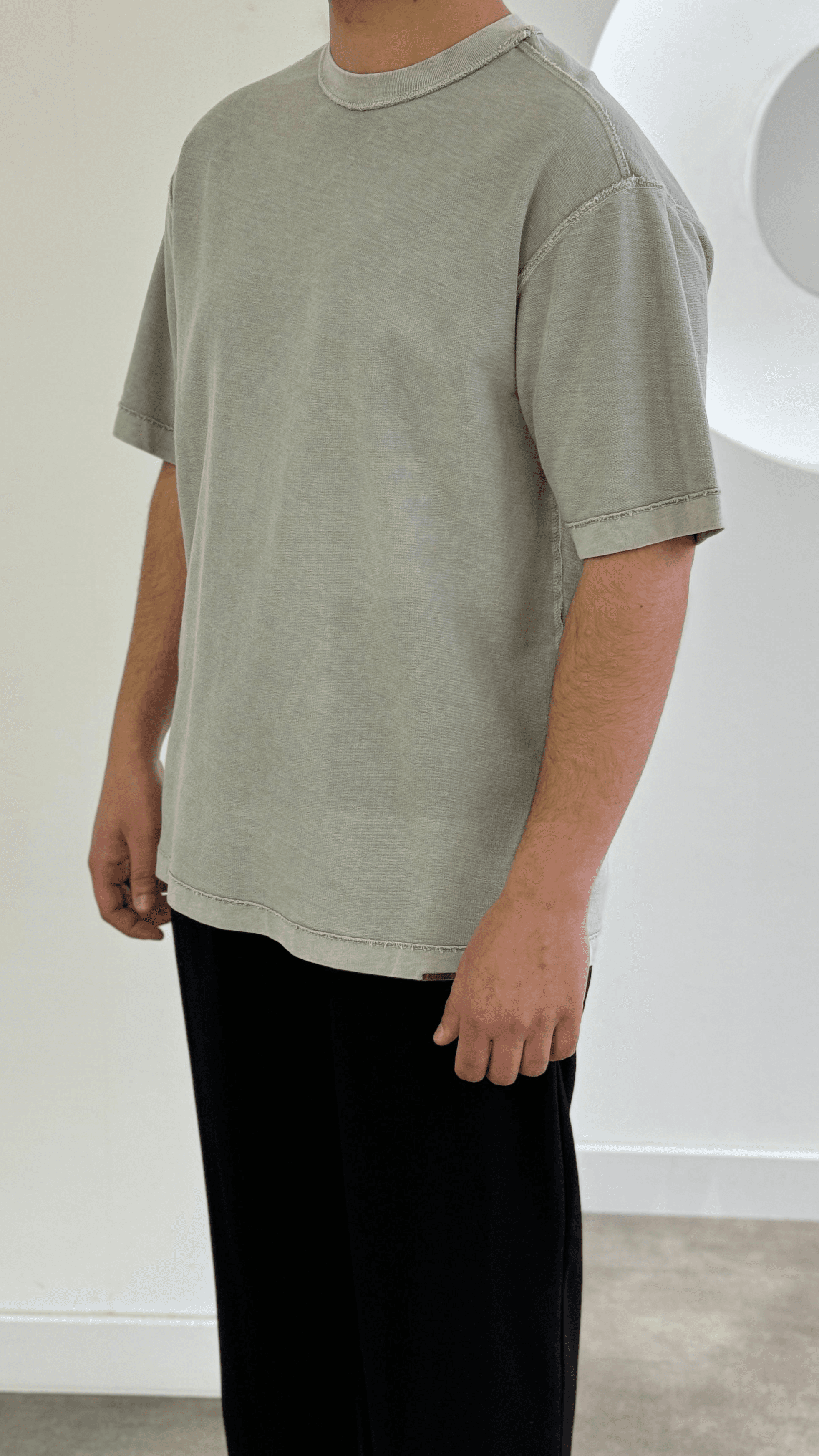 Gri Çift Yönlü Oversize Tshirt