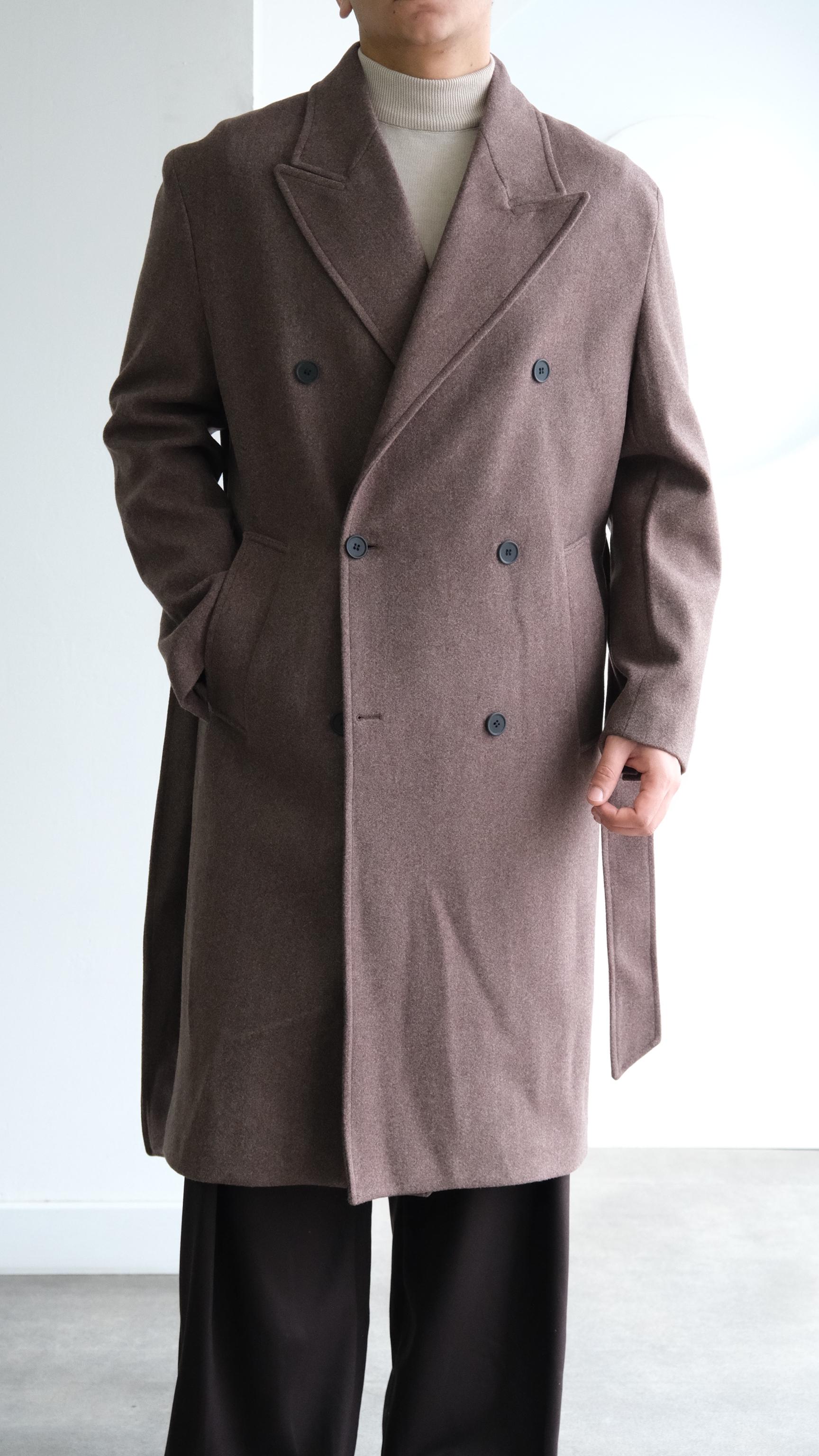 Kahve Kruvaze Kaşe Kaban