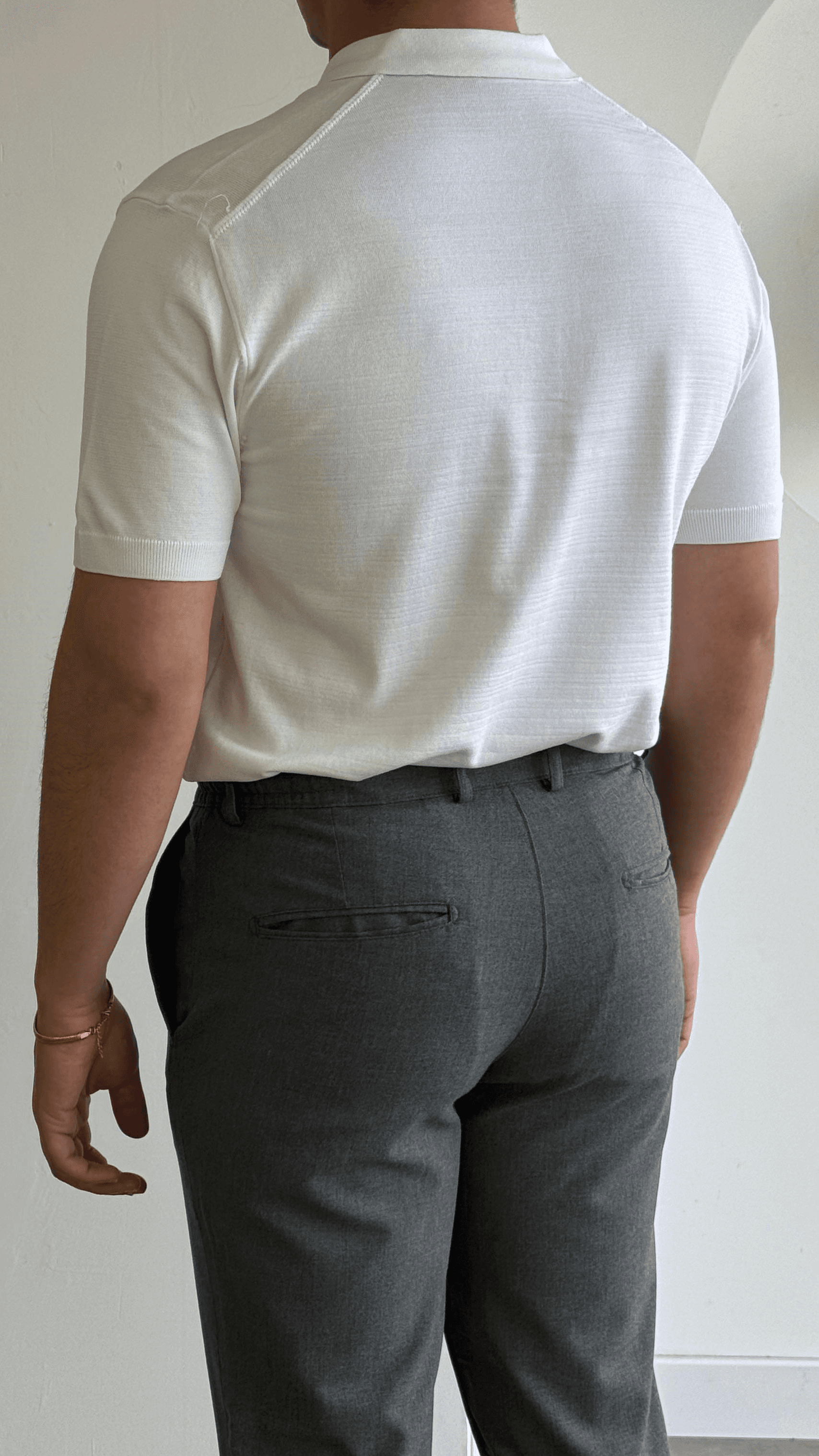 Beyaz Polo Yaka Triko