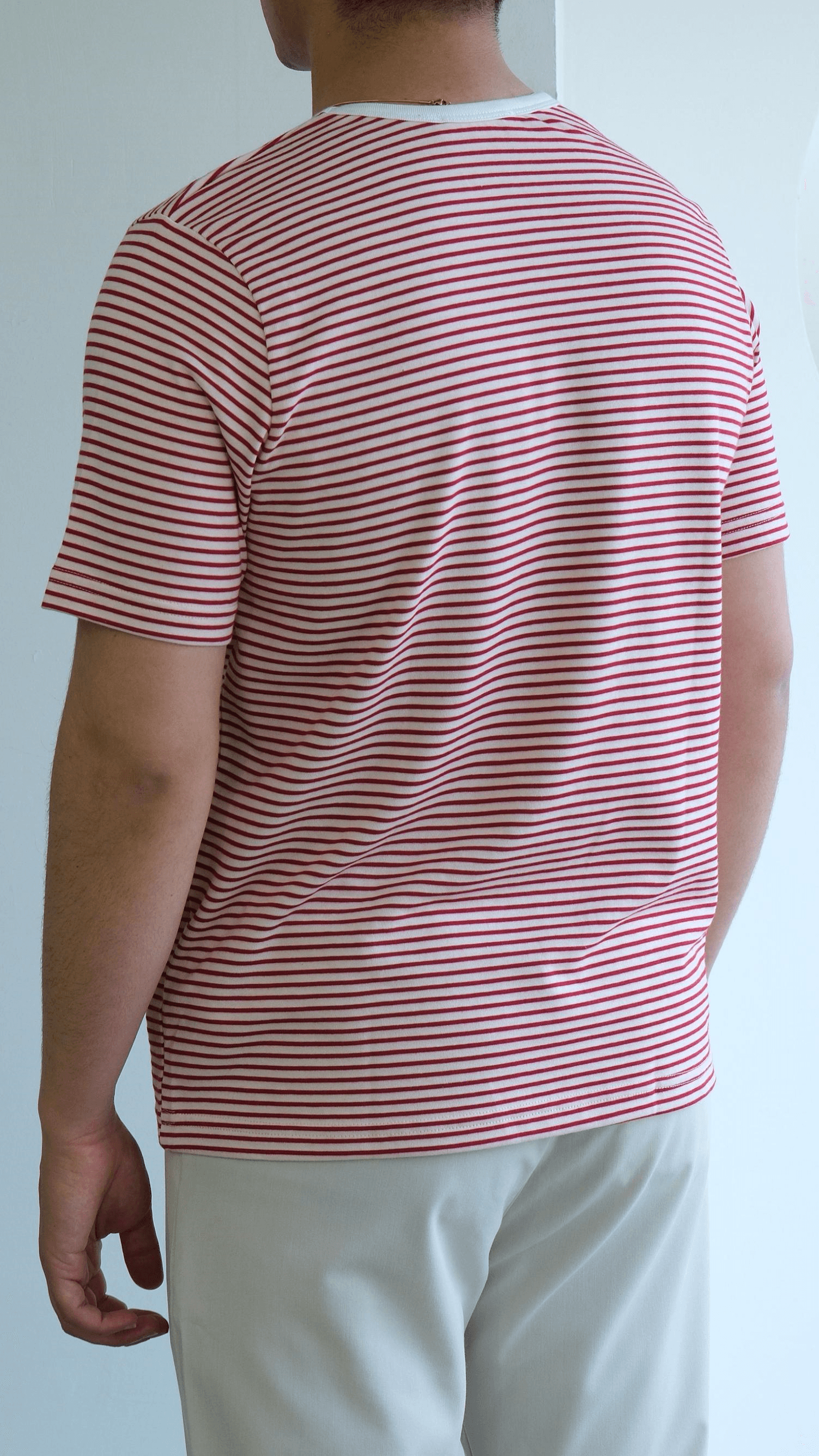 Kırmızı Şeritli Basıc Tshirt