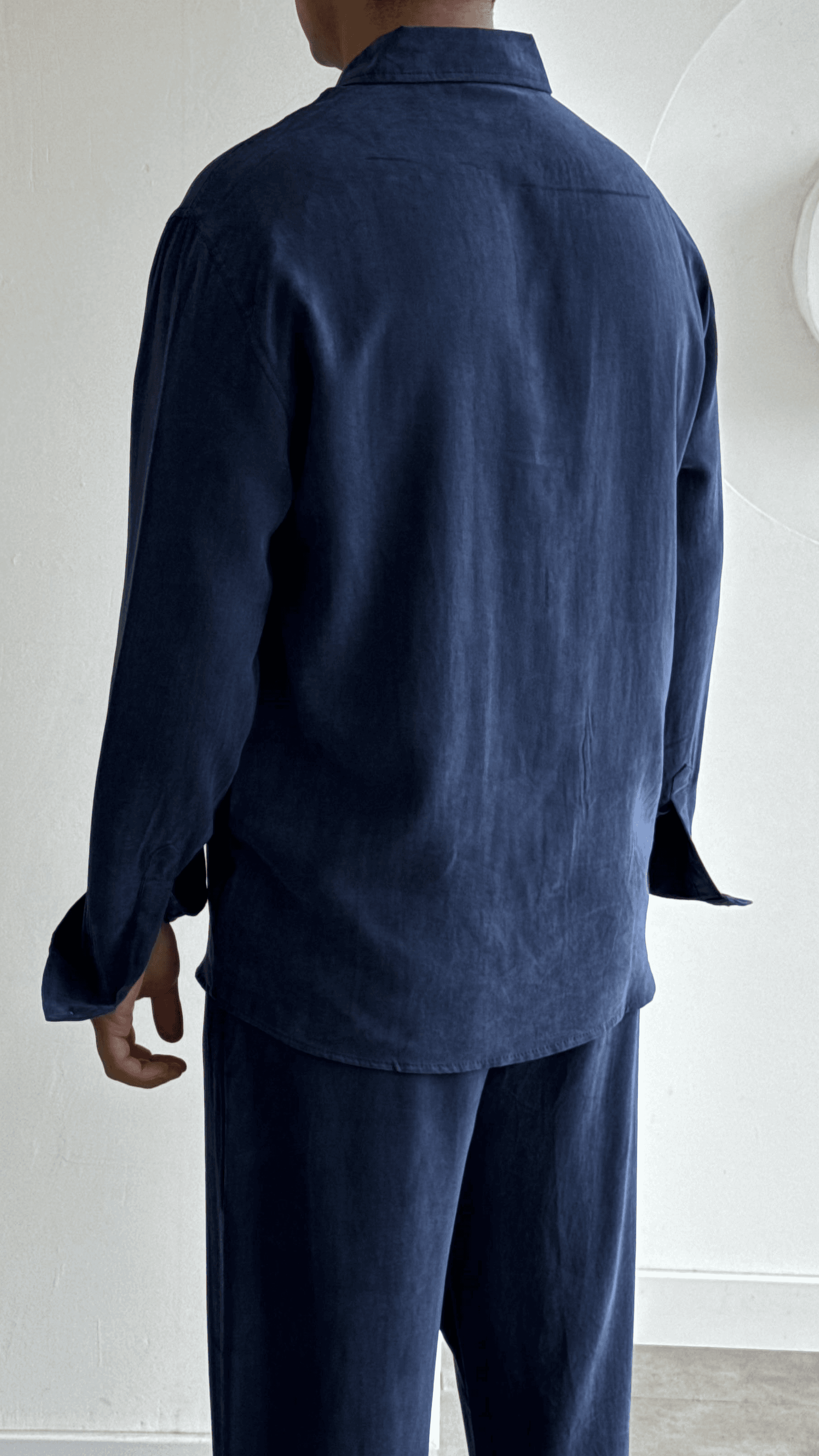Lacivert Modal Oversize Gömlek