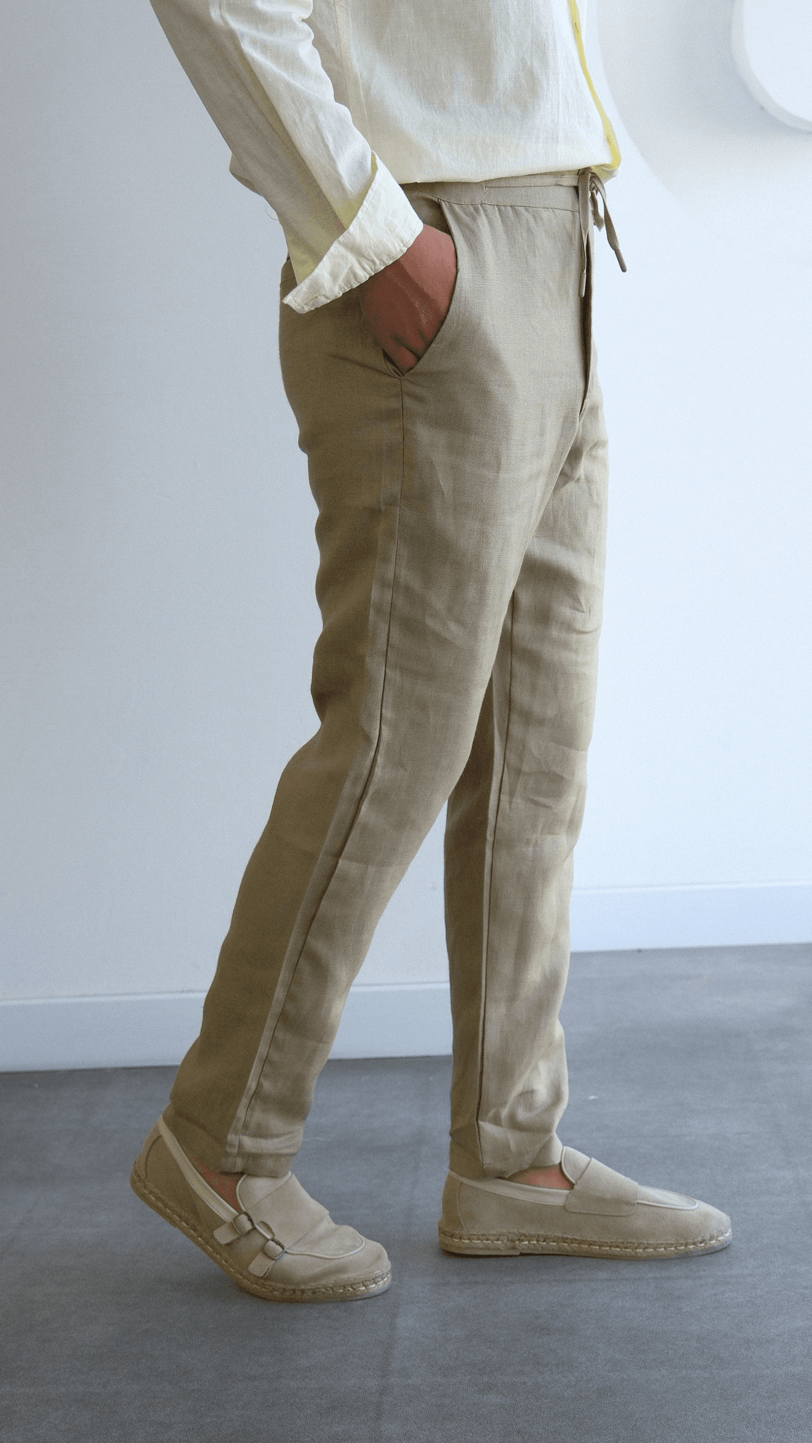 Regular Fit Haki Keten Pantolon