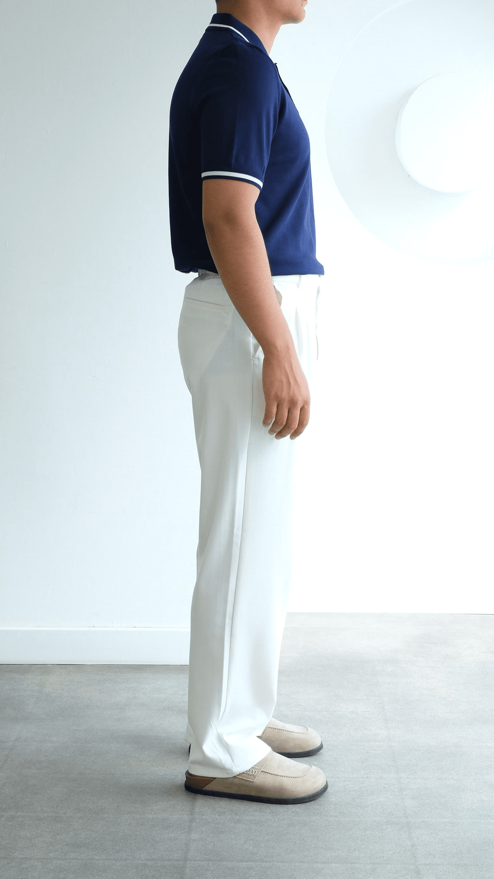 Lacivert Şeritli Polo Yaka Triko Tshirt