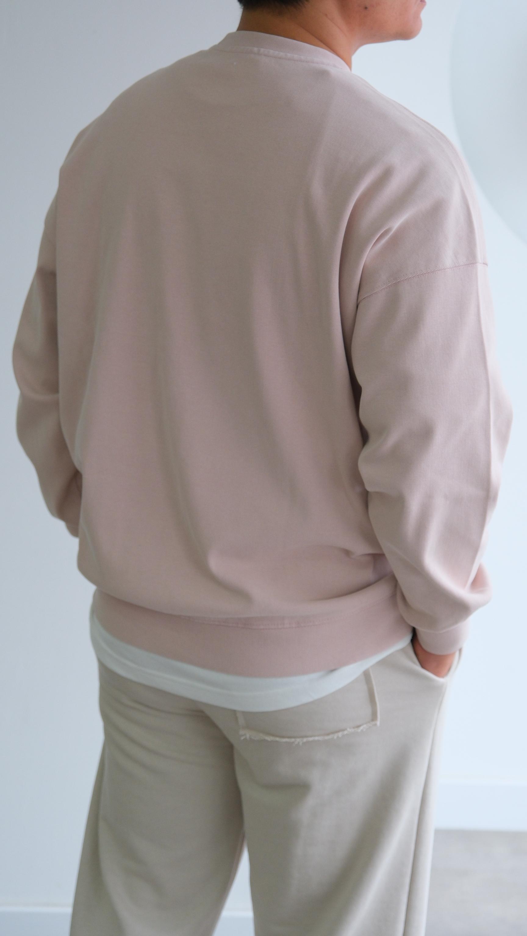 Bisiklet Yaka Toz Pembe Sweat