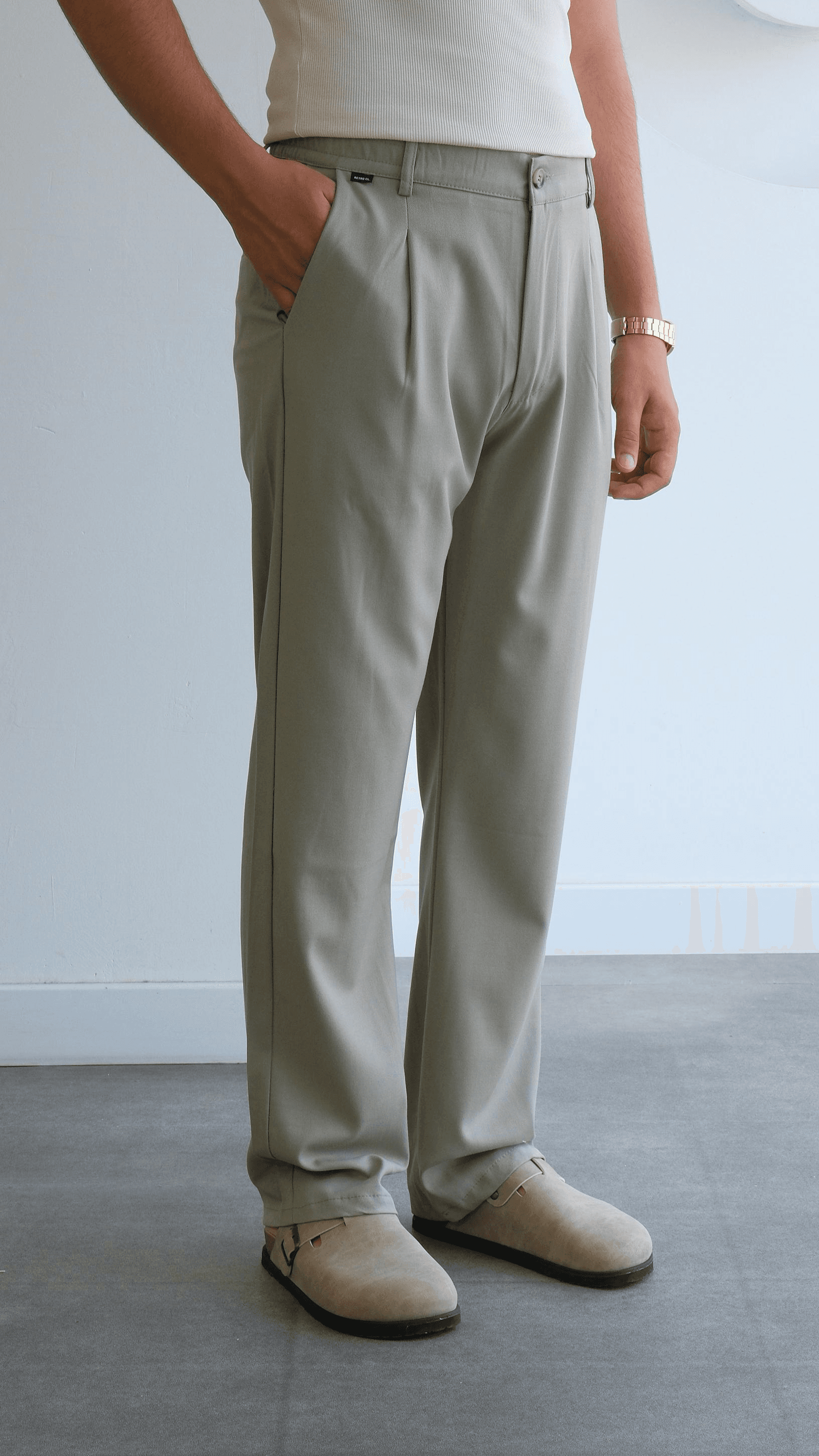 Çağla Yeşili Baggy Kumaş Pantolon