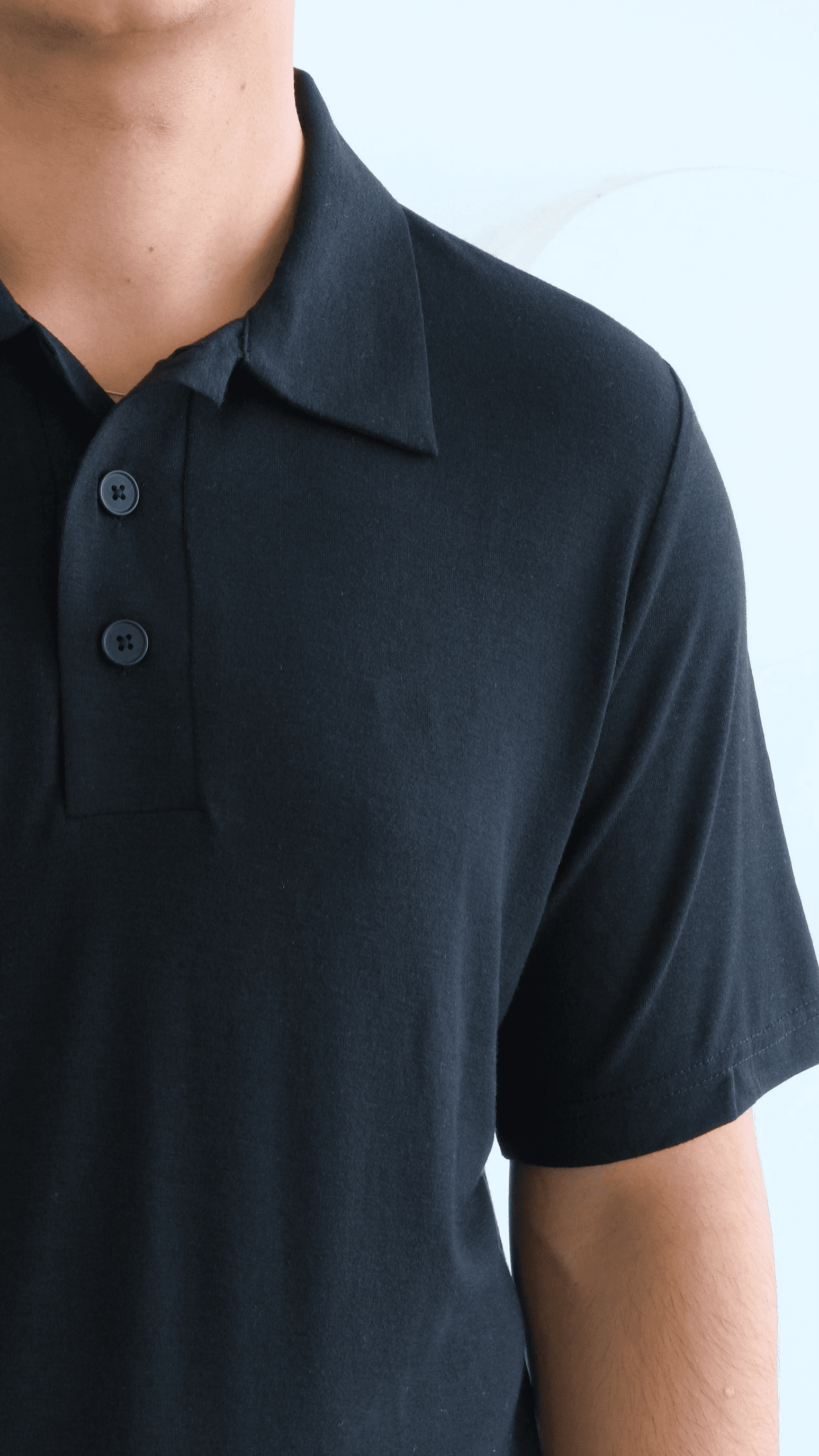 Siyah Penye Polo Yaka Tshirt