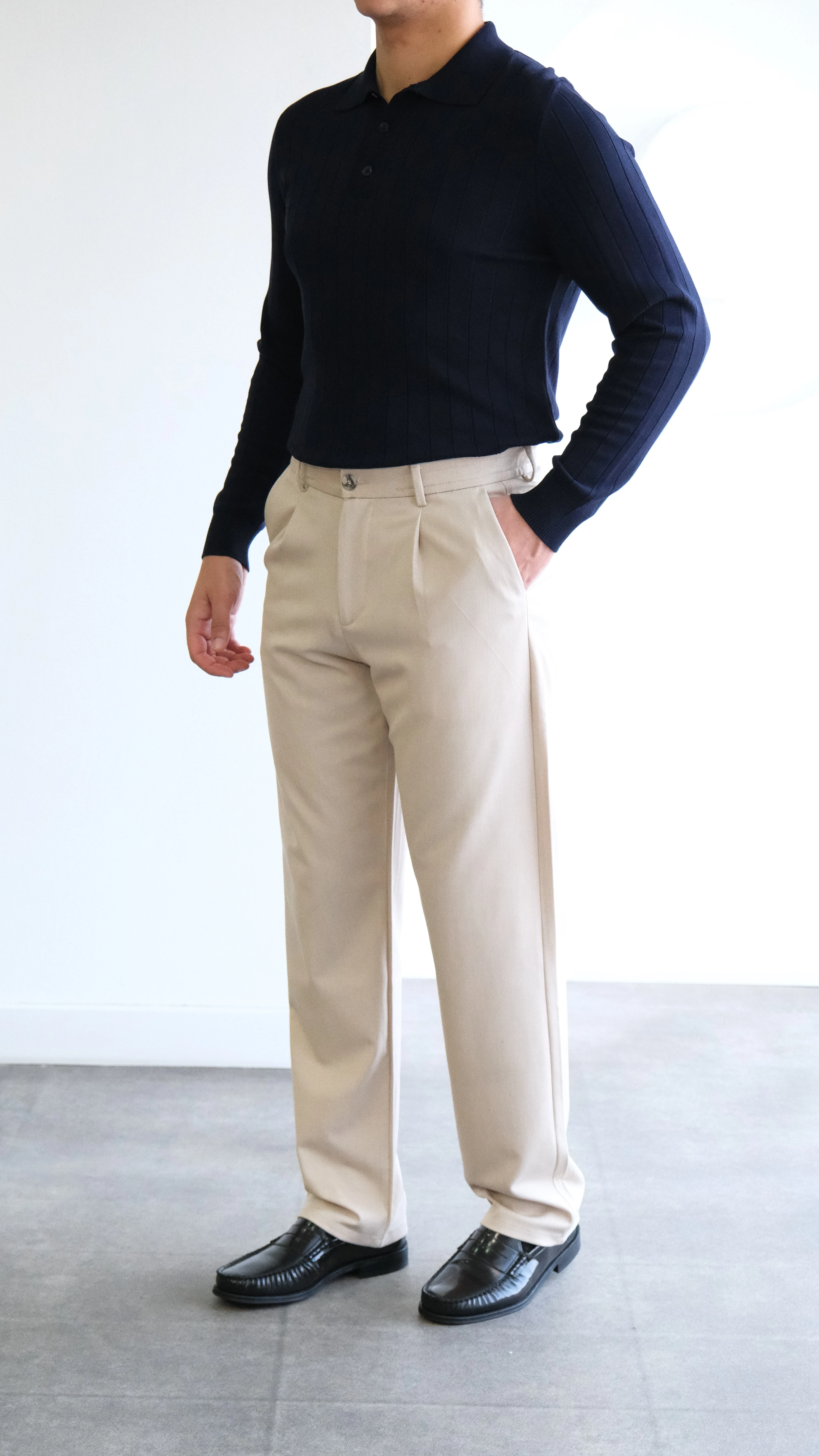 Bej Baggy Kumaş Pantolon