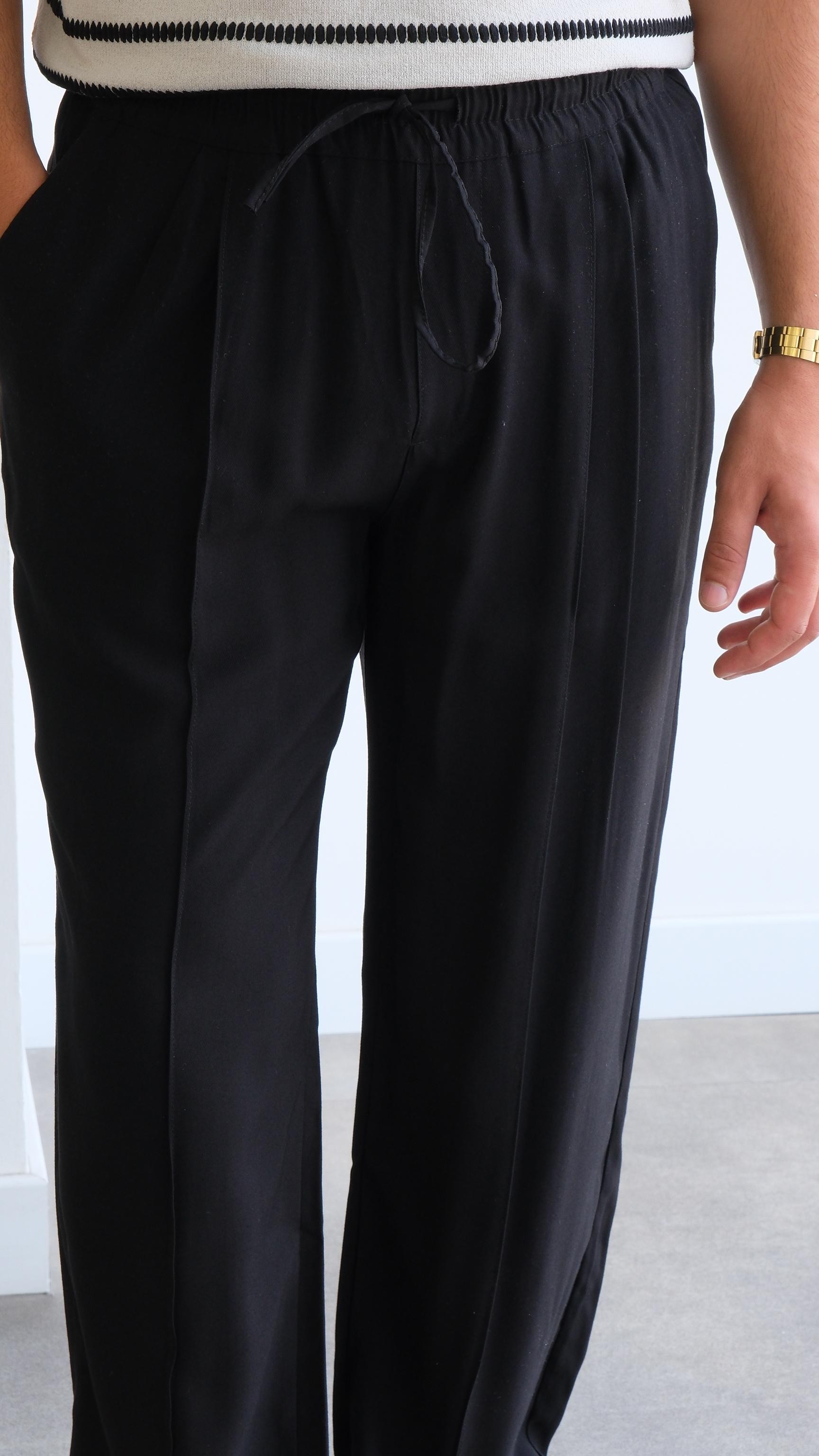 Siyah Modal Baggy Pantolon