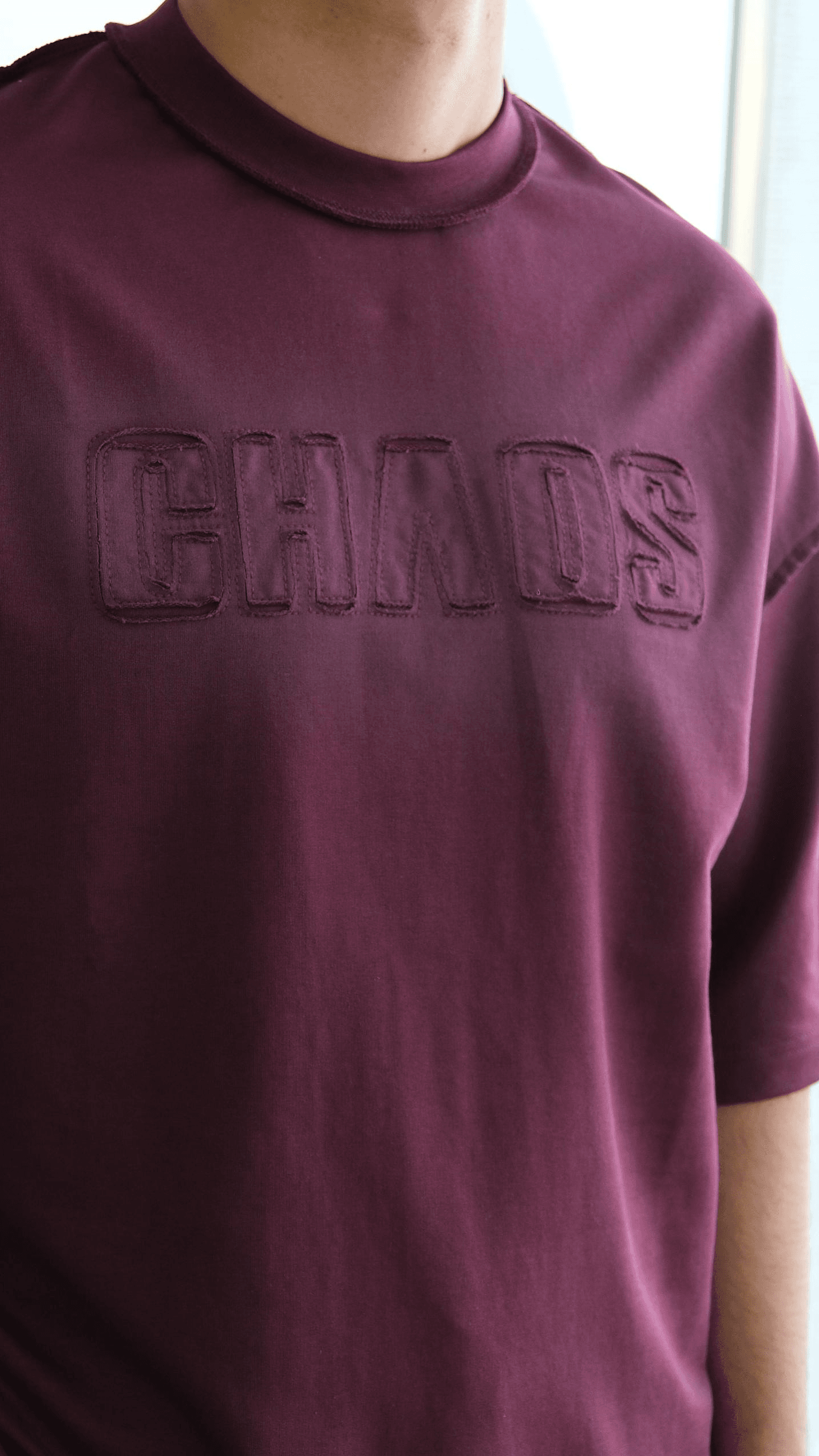 Bordo Nakışlı Tshirt