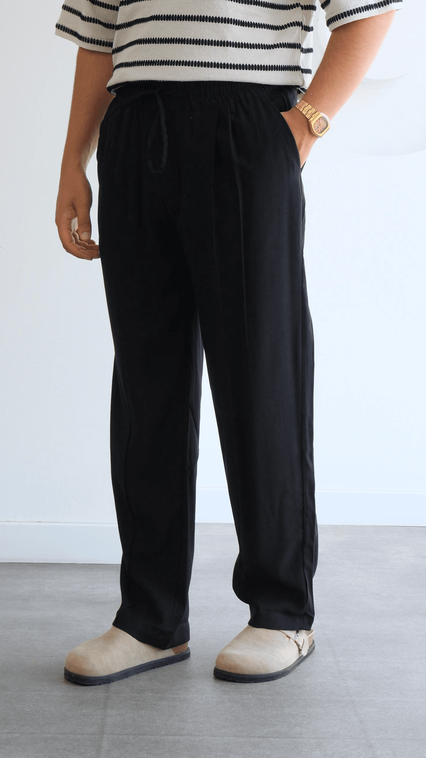 Siyah Modal Baggy Pantolon