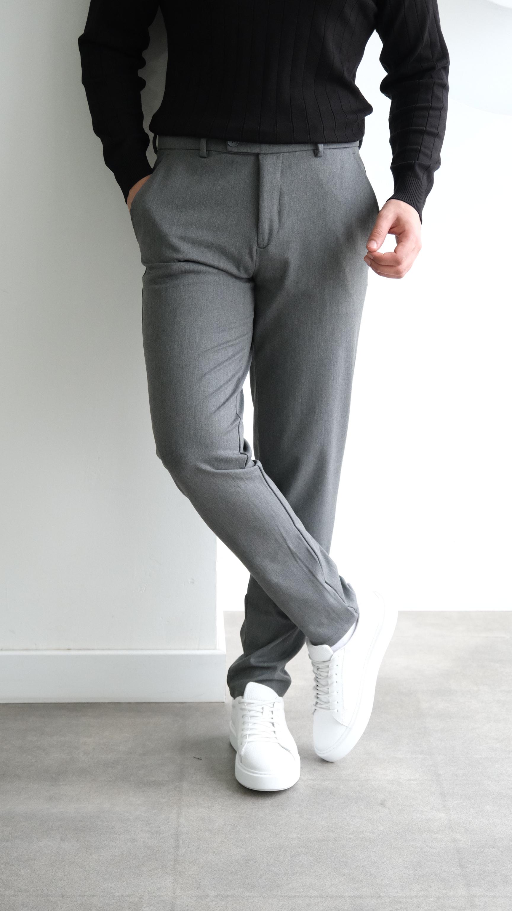 Antrasit Klasik Kesim Kumaş Pantolon