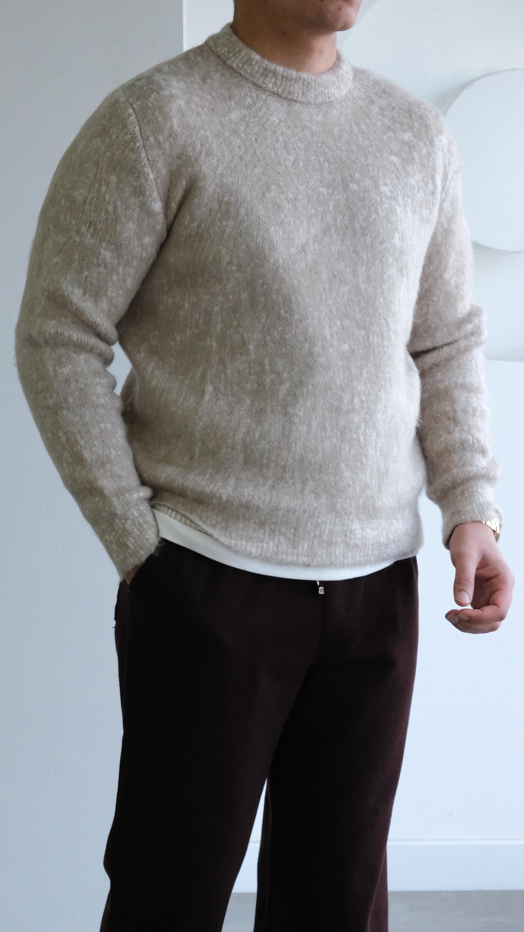 Bej Desenli Yün Kazak