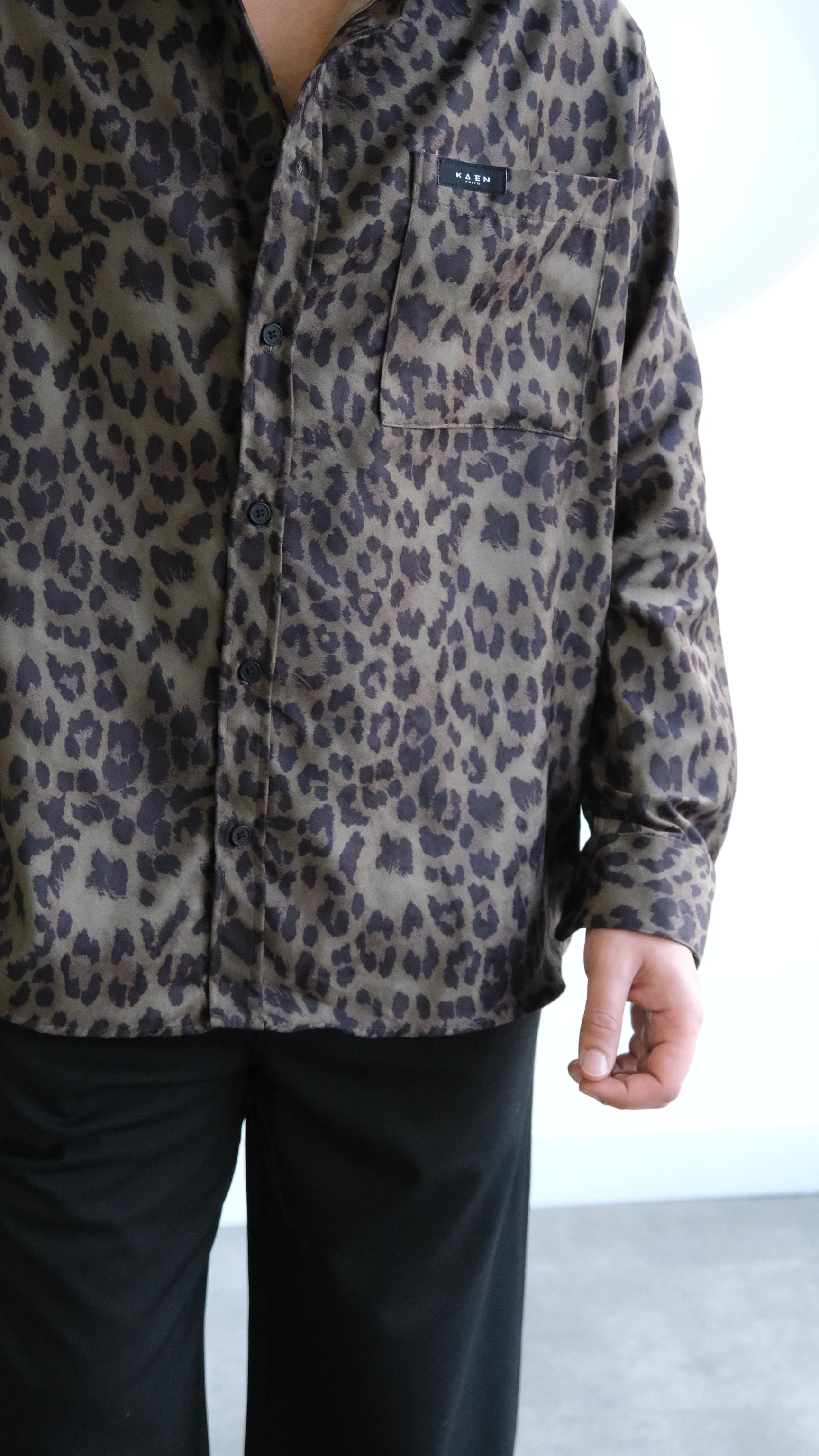 Haki Nubuk Desenli Gömlek