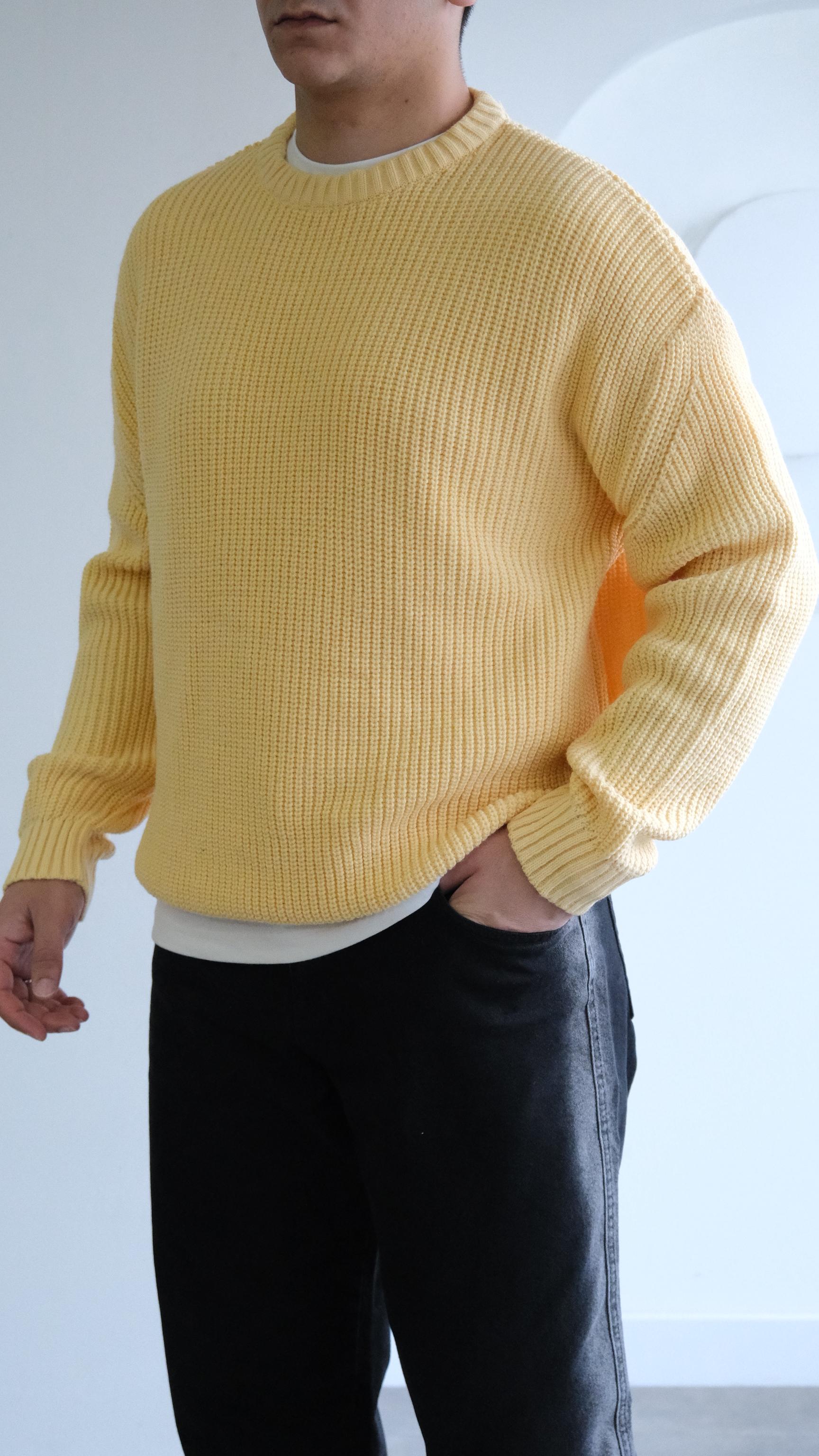 Sarı Örme Oversize Kazak