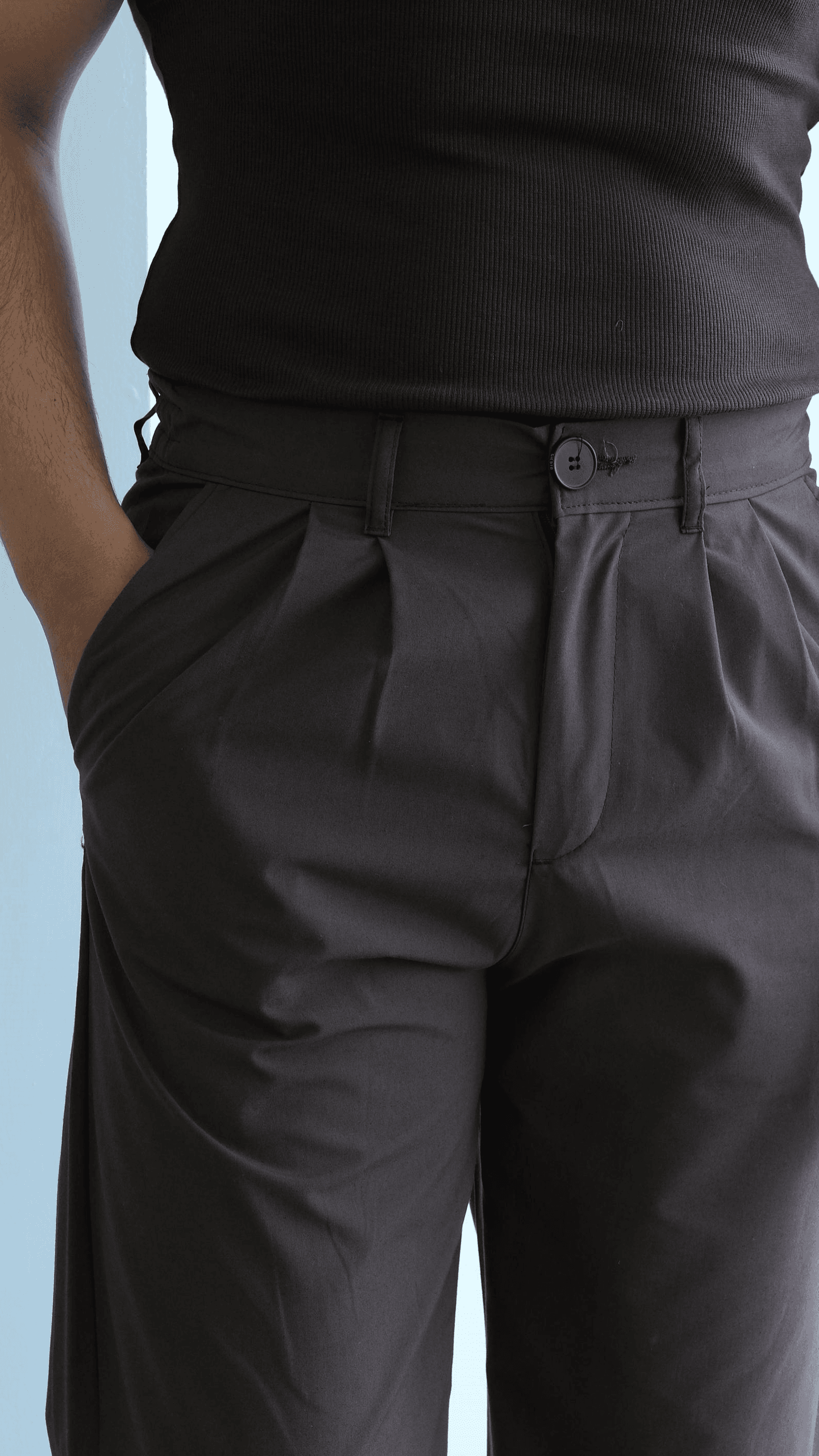 Kahve Baggy Pileli Teknik Kumaş Pantolon