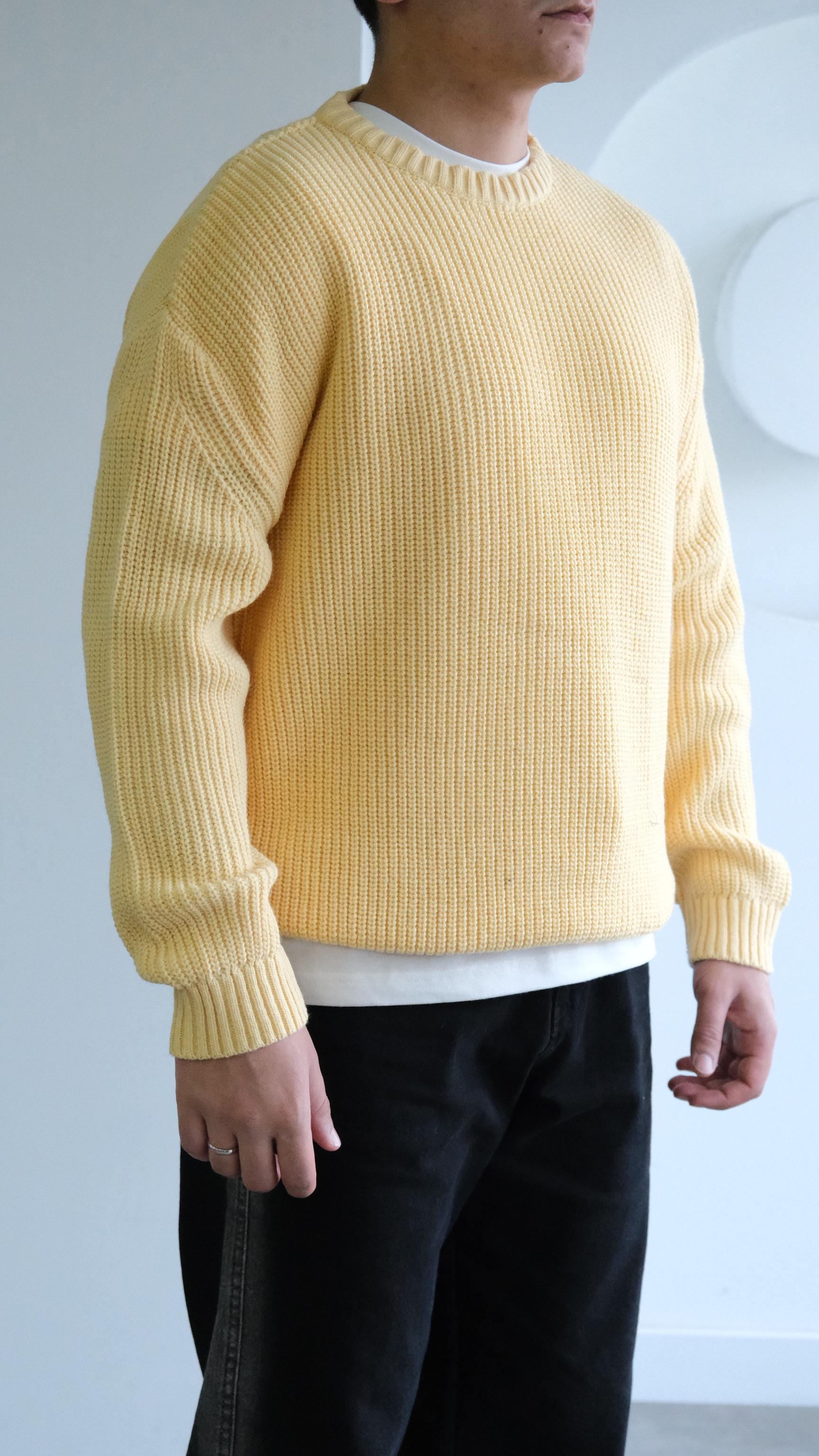 Sarı Örme Oversize Kazak