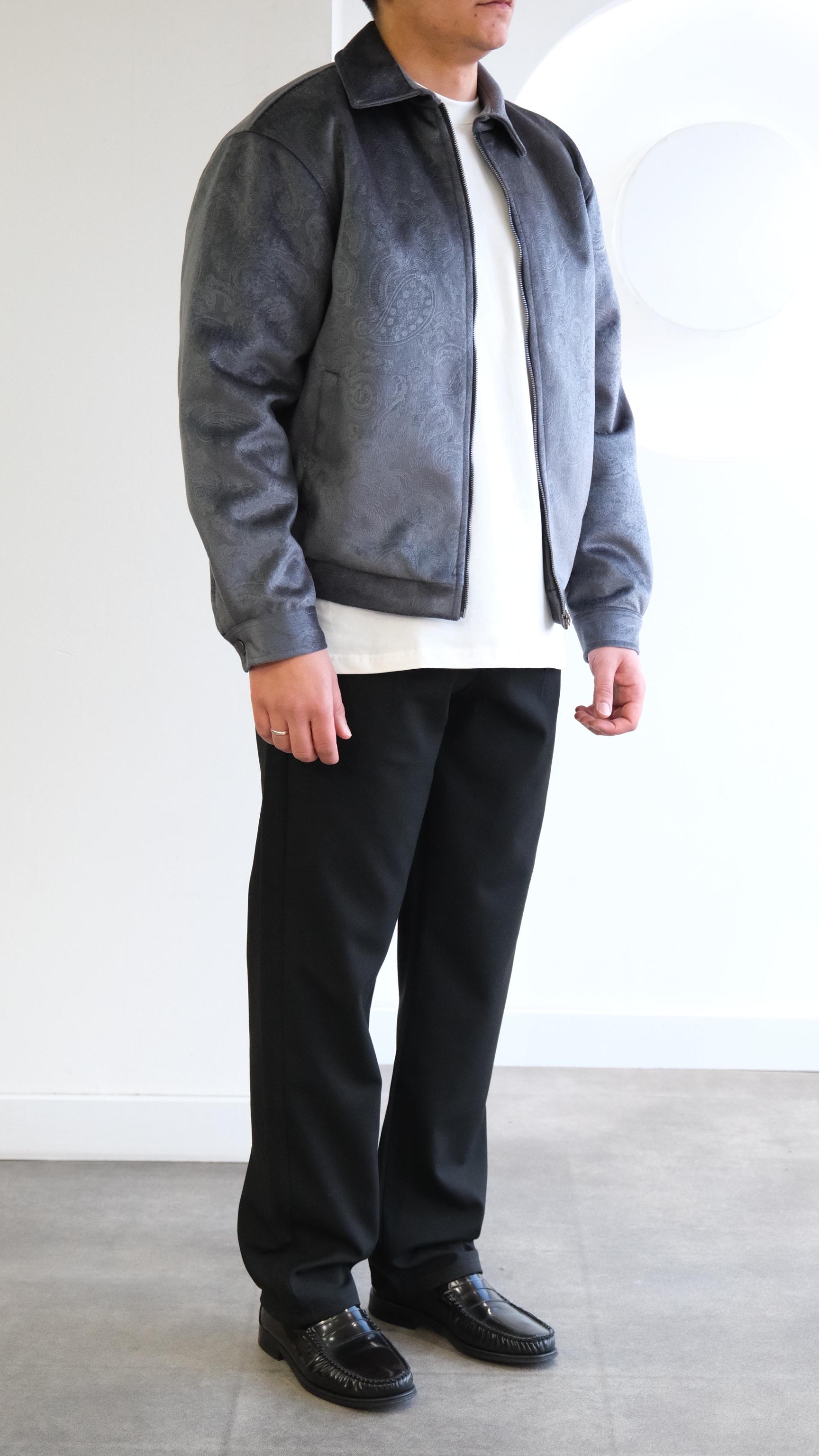 Velvet Kadife Şal Desenli Gri Ceket