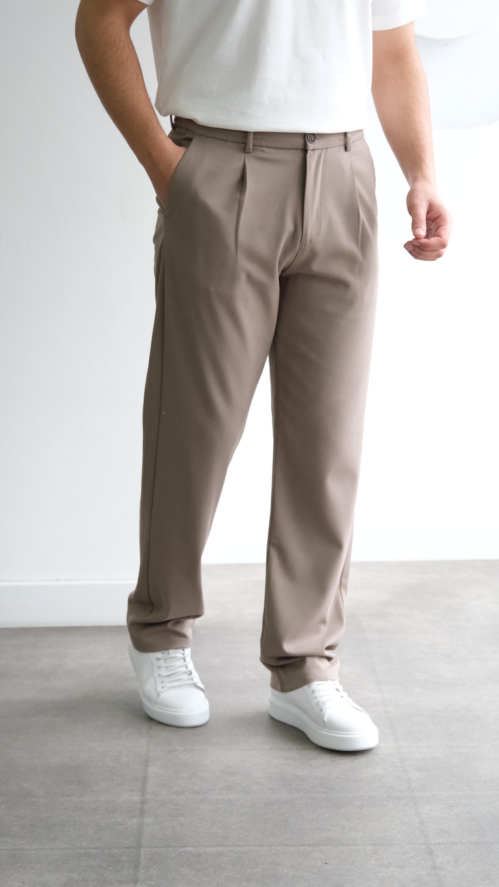 Brown Baggy Kumaş Pantolon