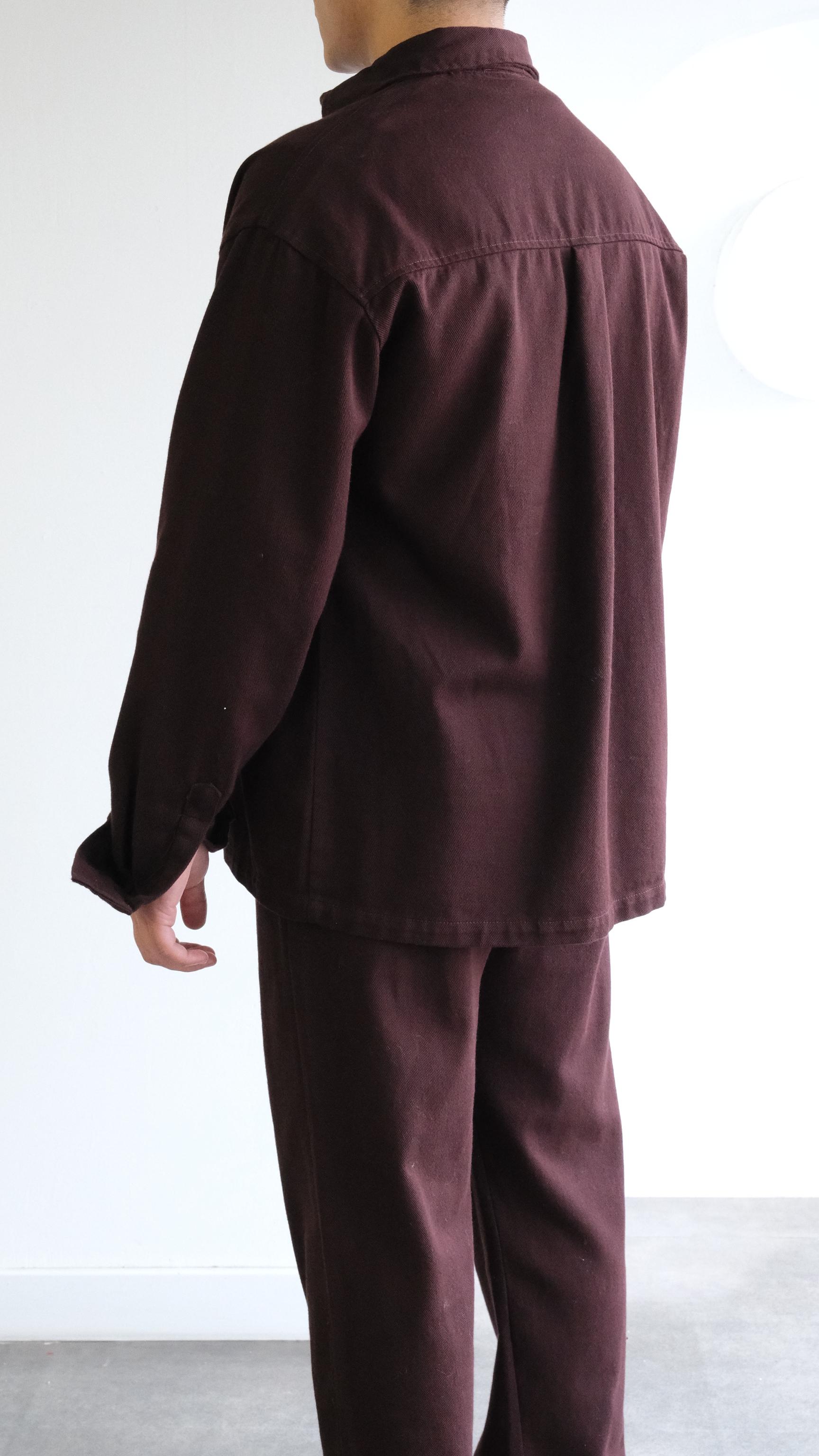 Acı Kahve Gabardin Oversize Gömlek