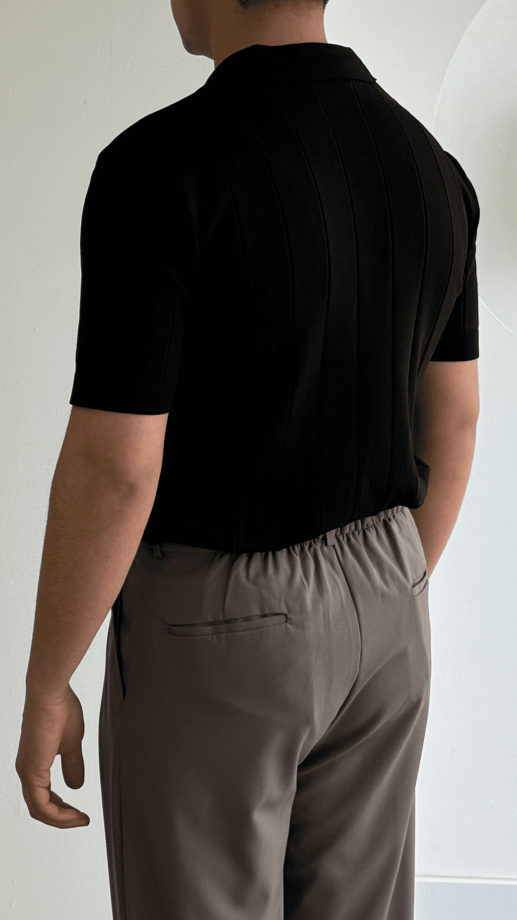 Siyah Şeritli Premıum Polo Yaka Triko