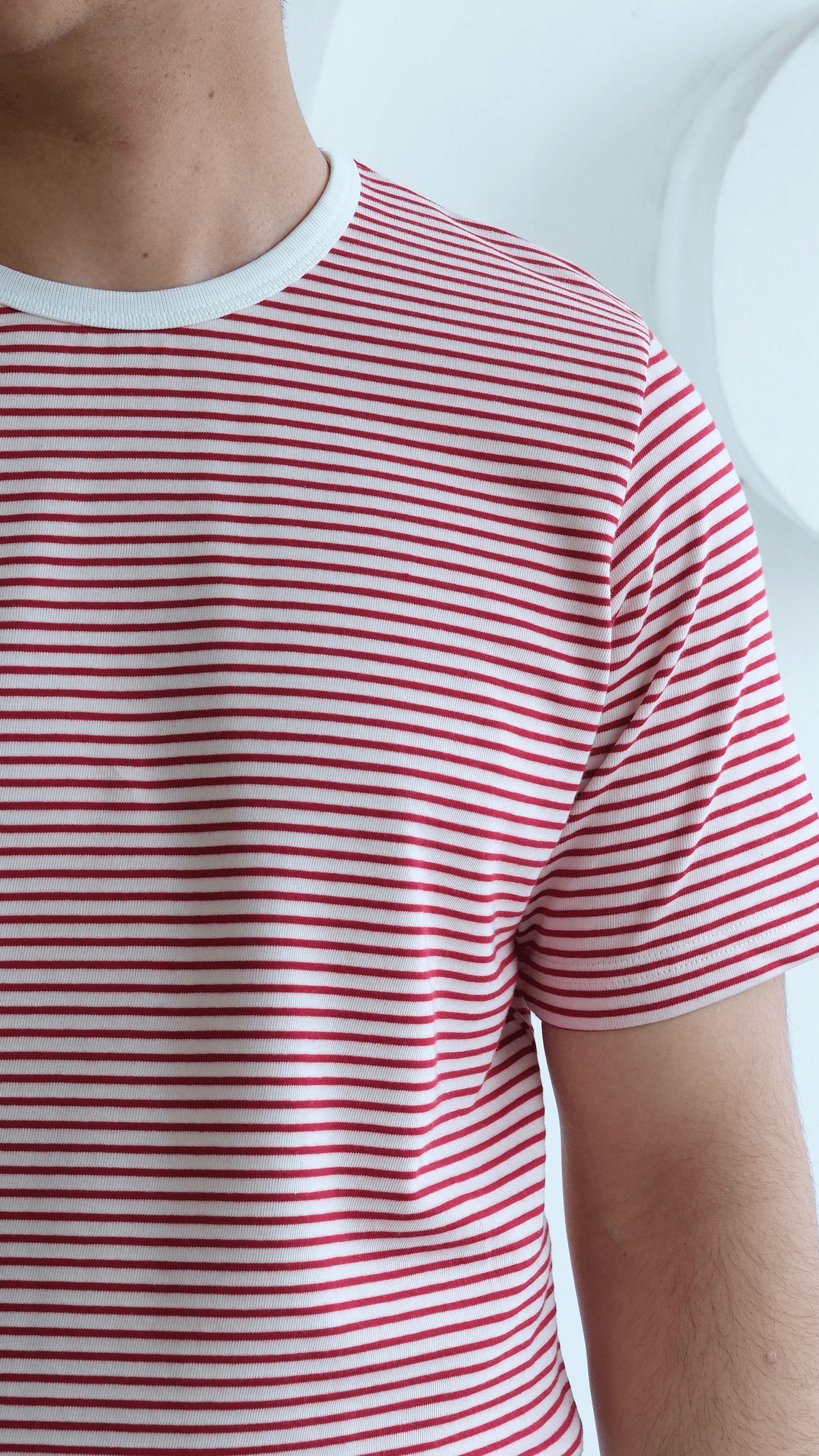Kırmızı Şeritli Basıc Tshirt