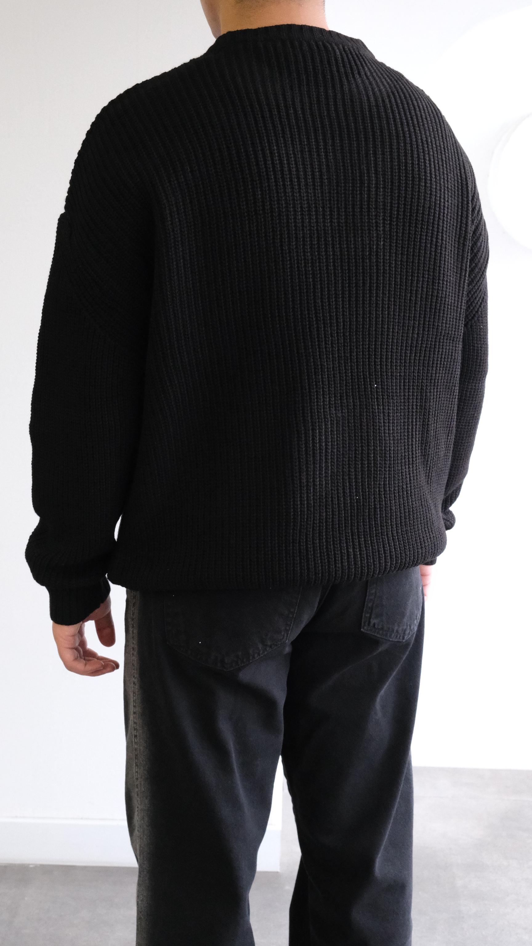 Siyah Örme Oversize Kazak