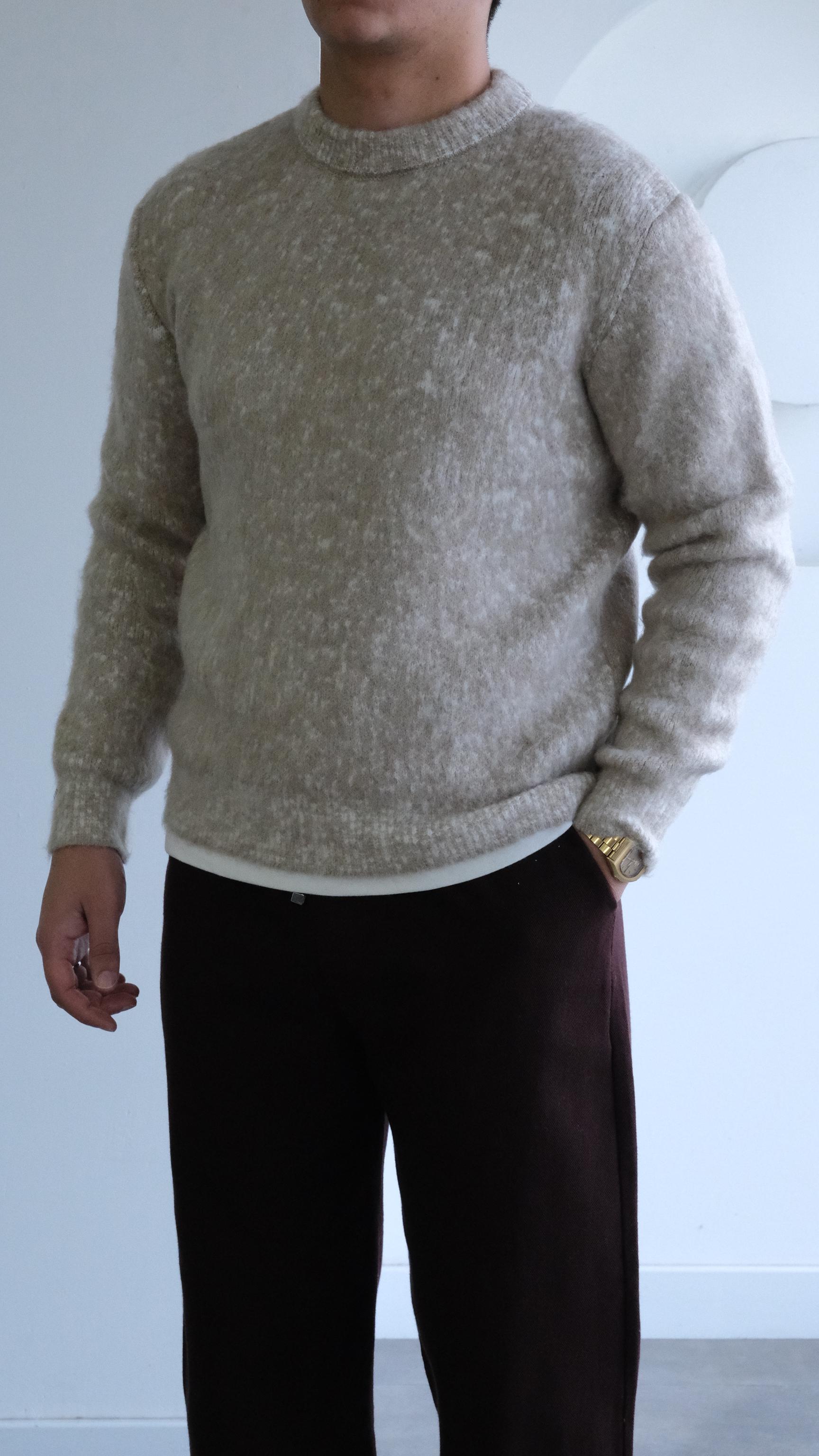 Bej Desenli Yün Kazak