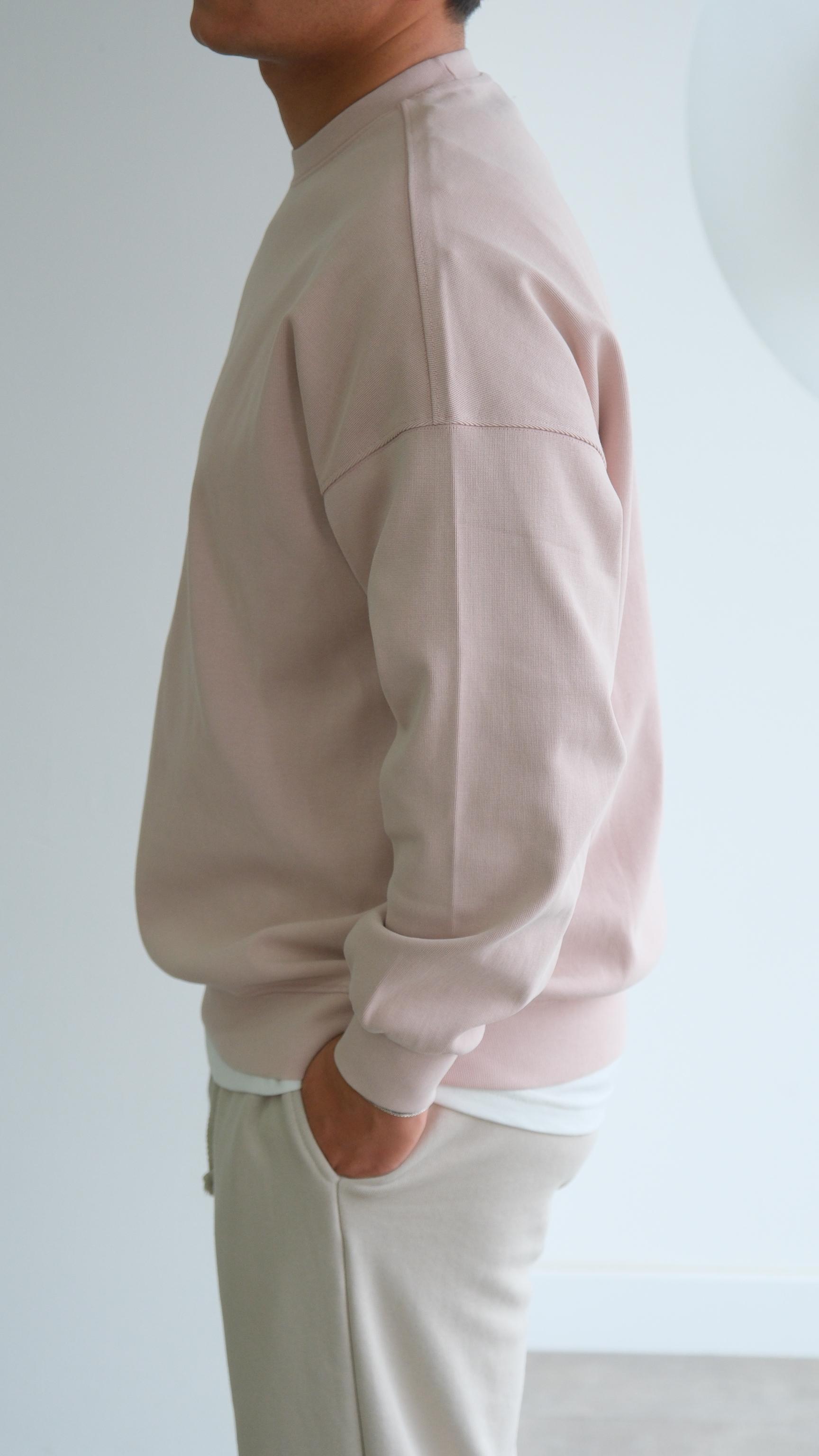 Bisiklet Yaka Toz Pembe Sweat