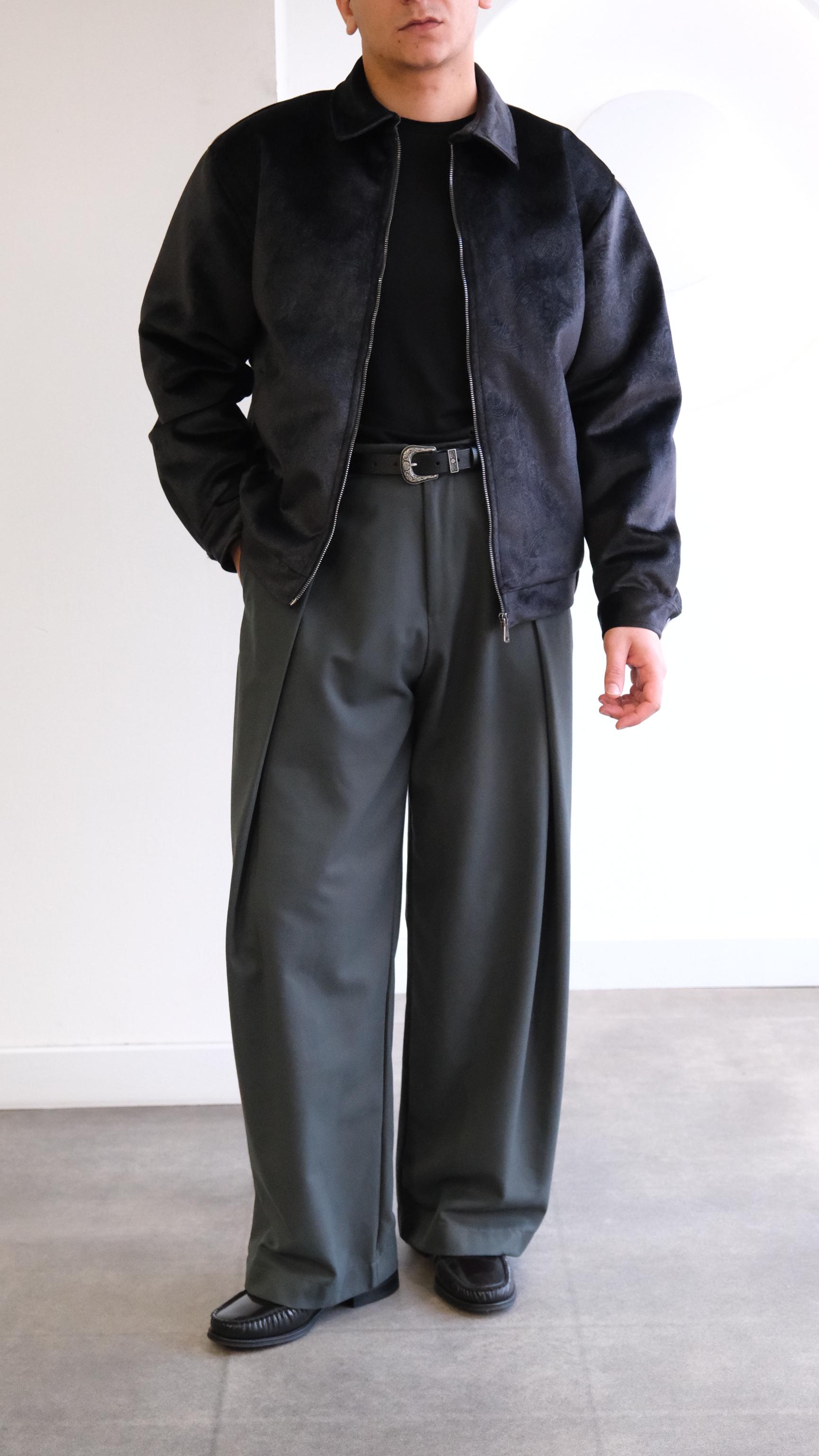 Velvet Kadife Şal Desenli Siyah Ceket