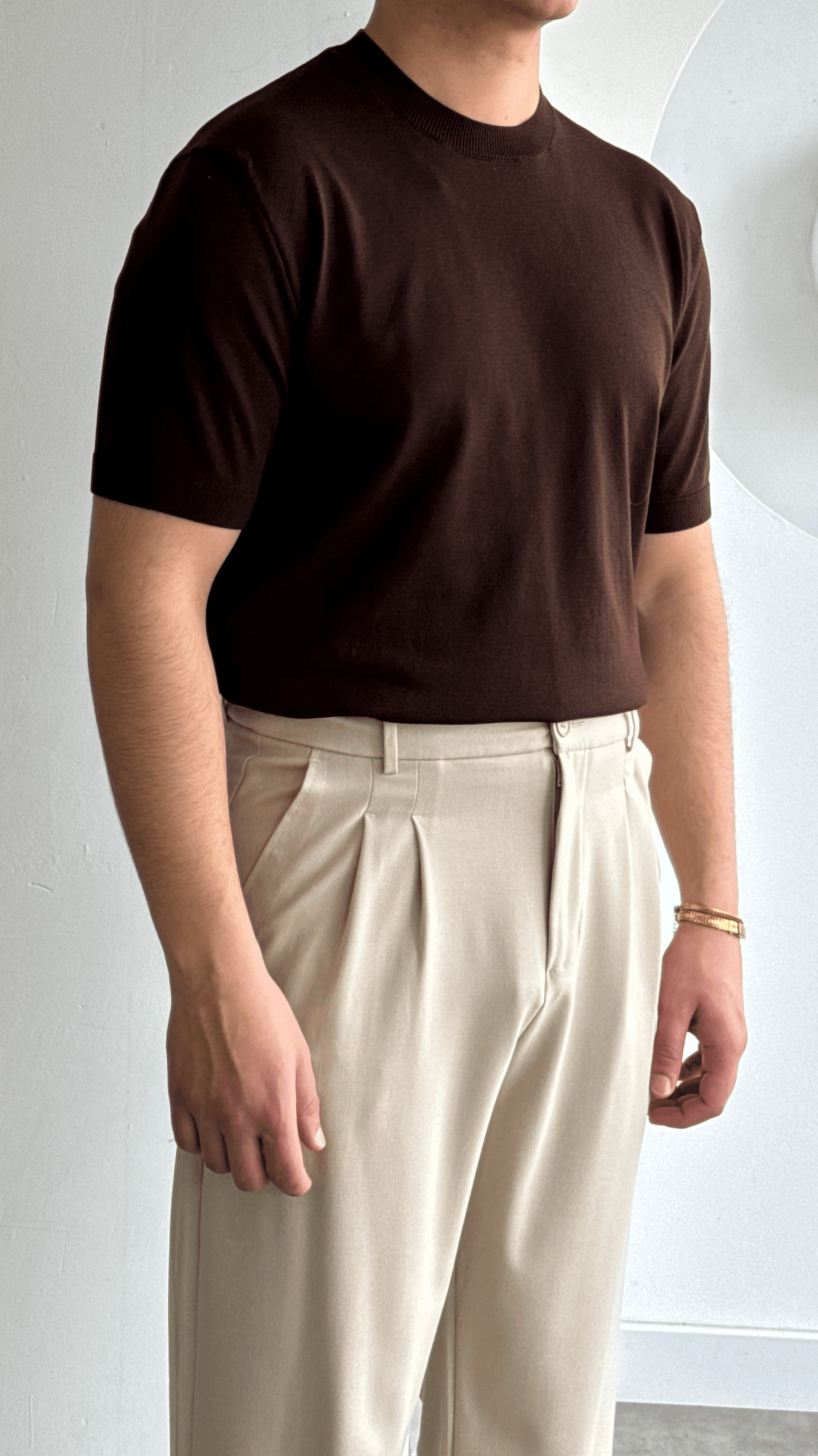 Kahve Basic Triko Tshirt